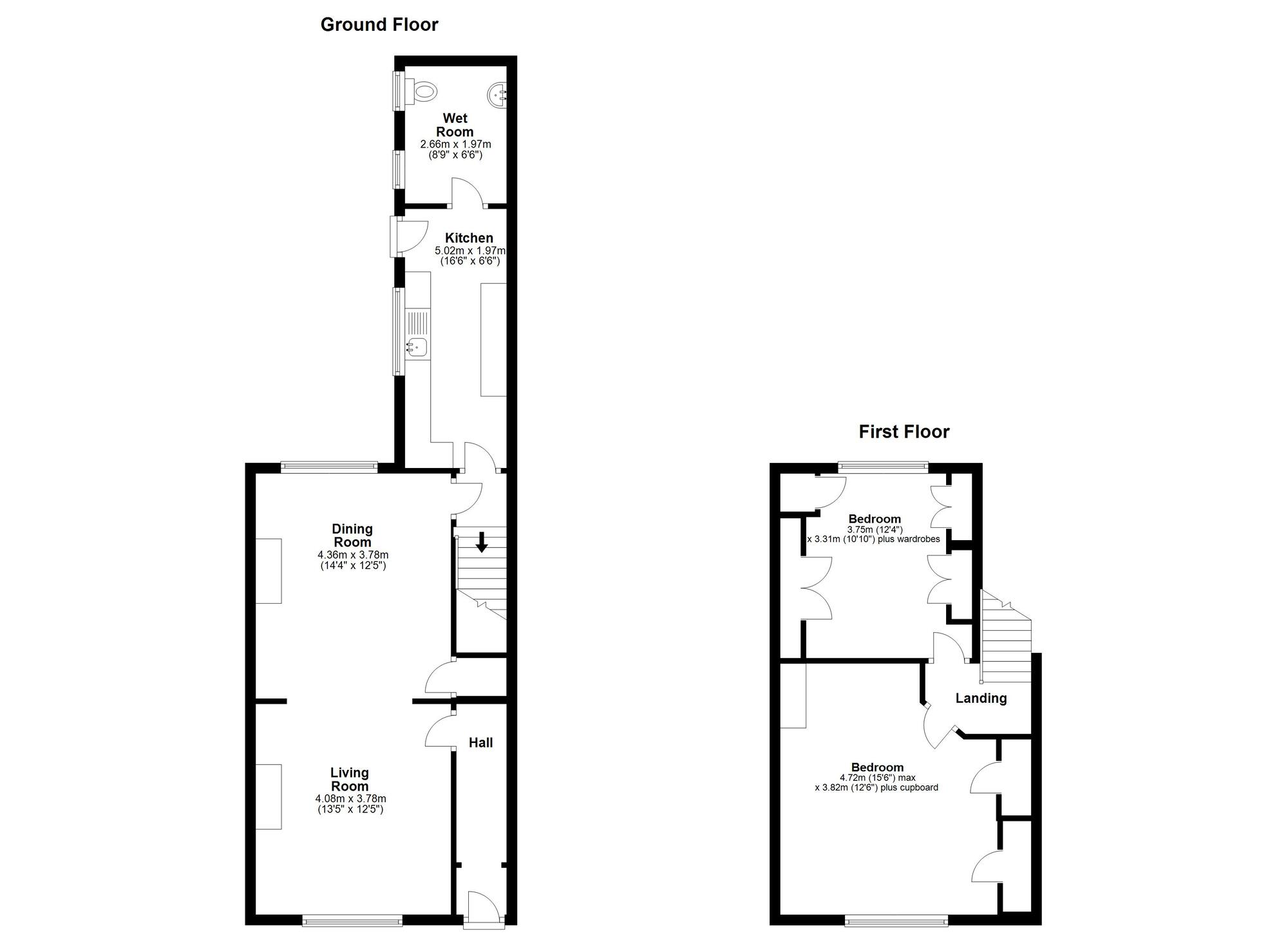 Floorplan of 2 bedroom Mid Terrace House for sale, South Market Street, Hetton-le-Hole, Tyne and Wear, DH5