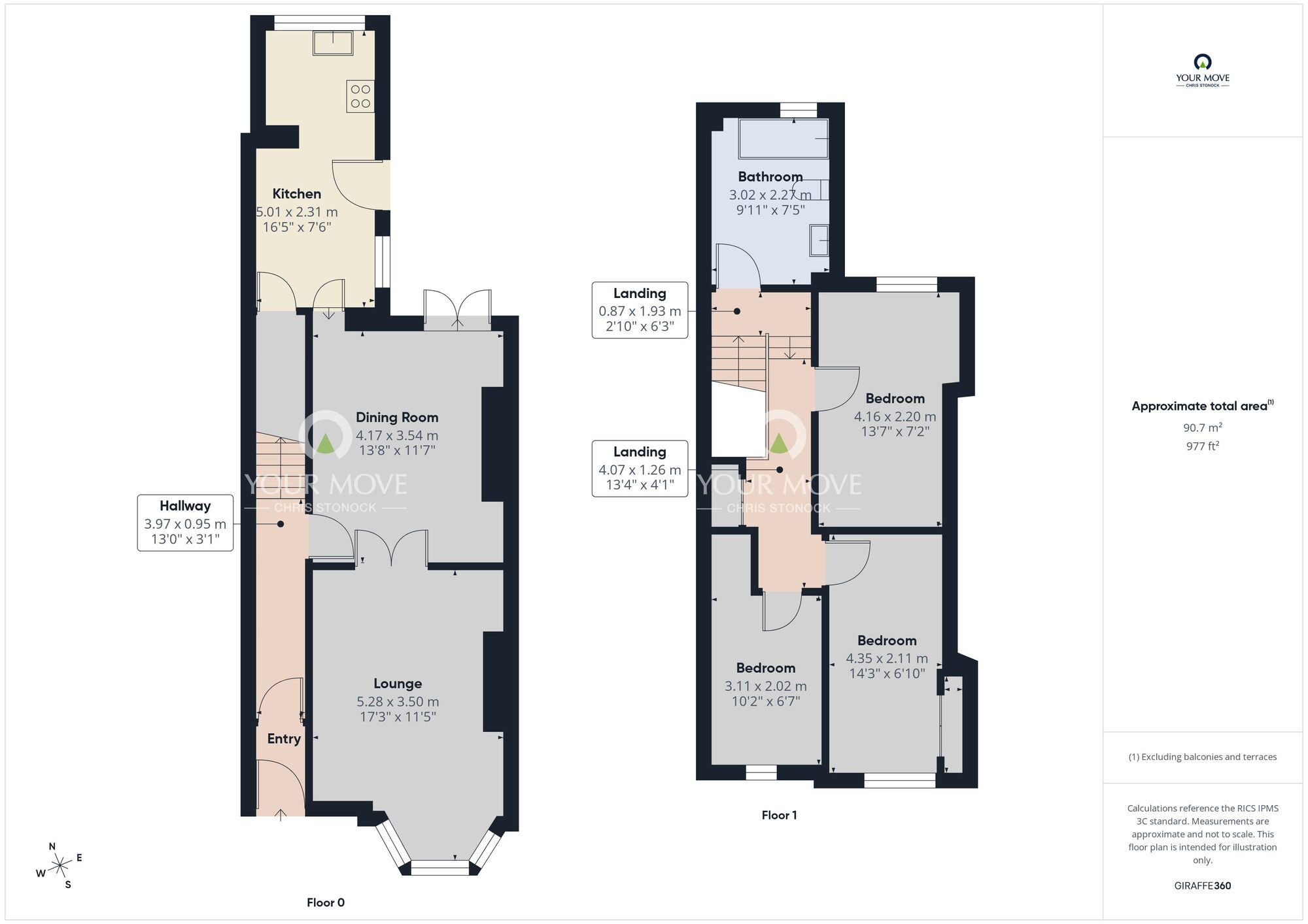 Floorplan of 3 bedroom Mid Terrace House to rent, The Gables, Thornley, Durham, DH6