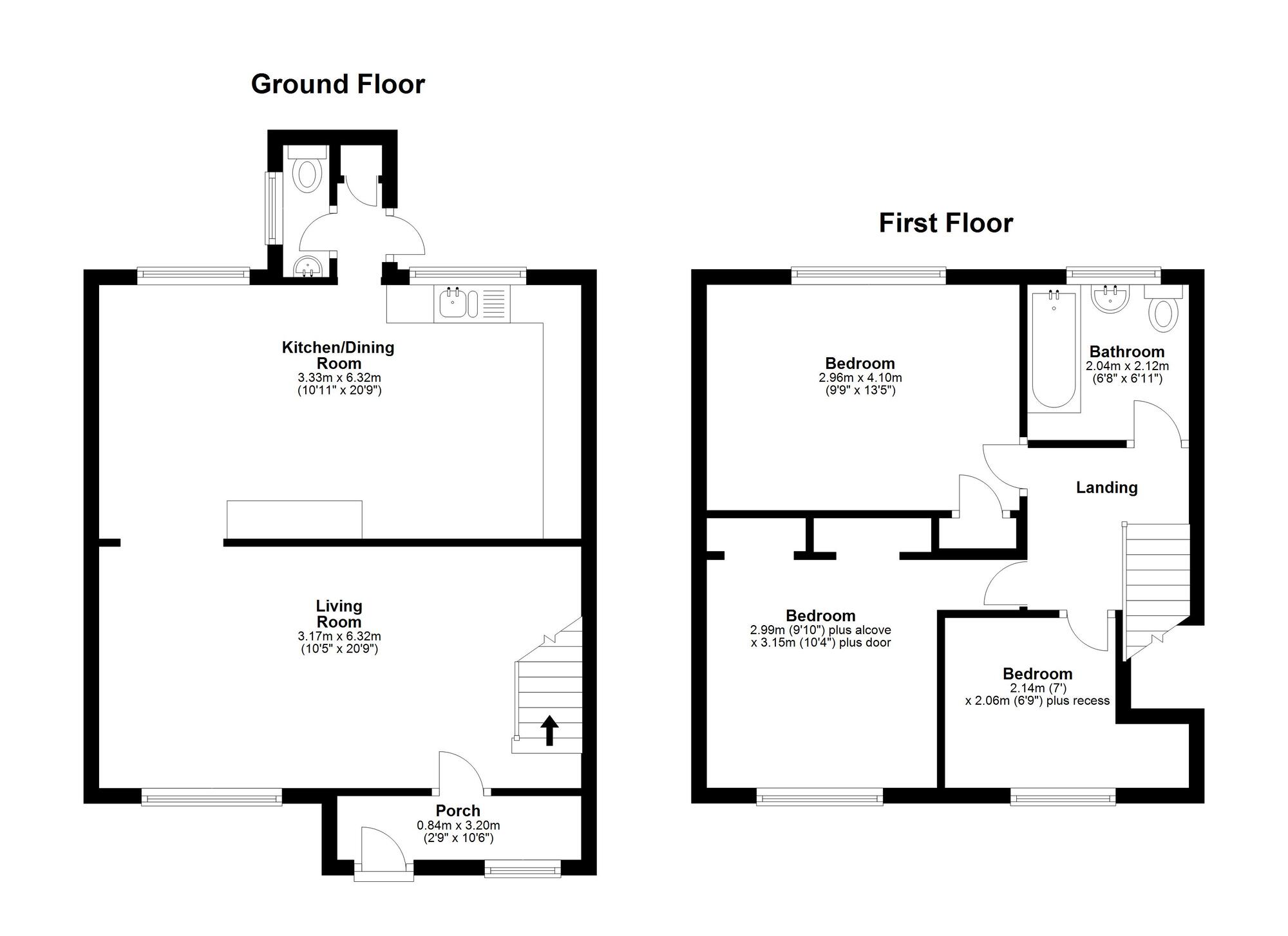 Floorplan of 3 bedroom End Terrace House for sale, Airedale Gardens, Hetton-le-Hole, Tyne and Wear, DH5