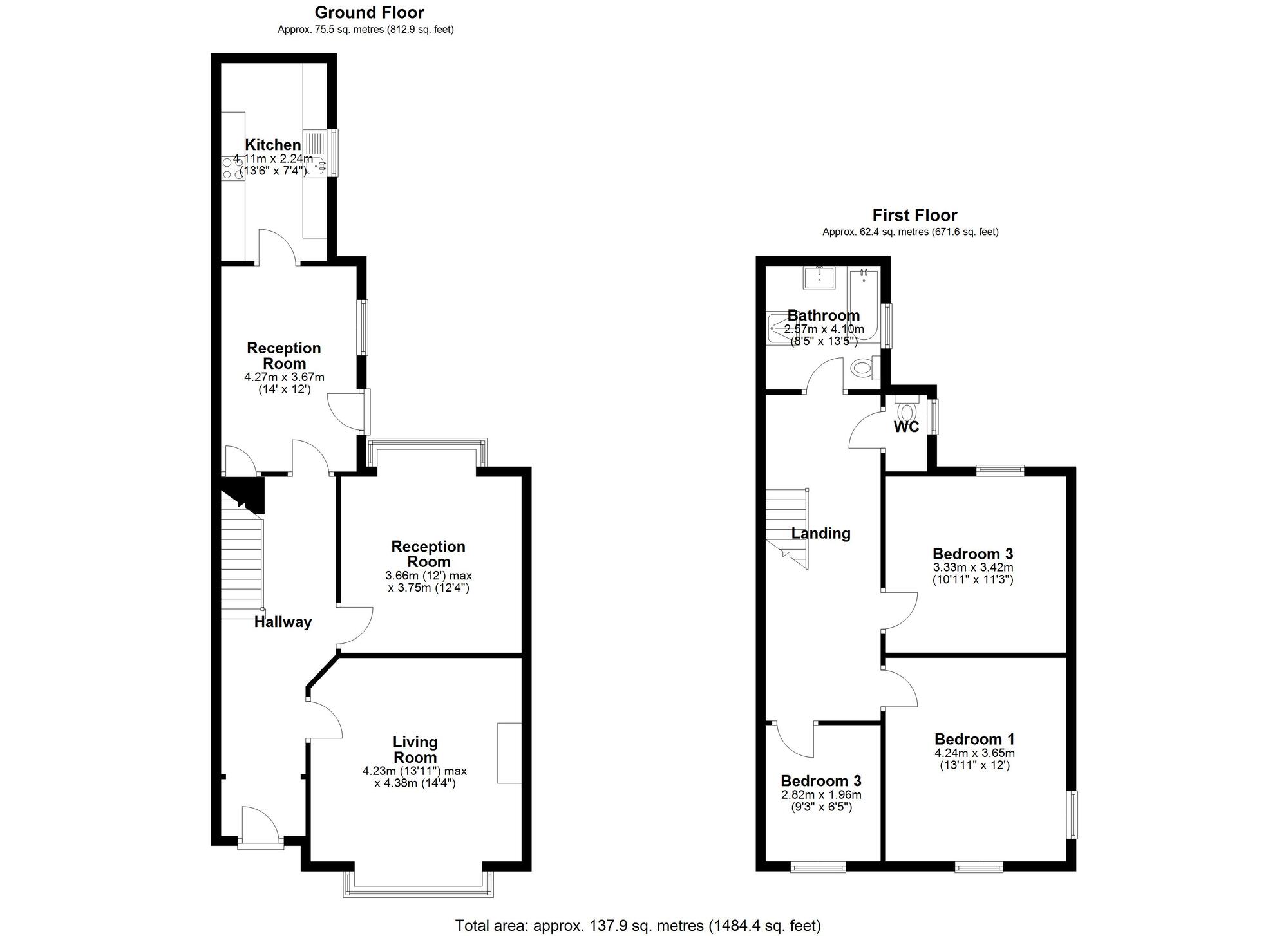 Floorplan of 3 bedroom Semi Detached House to rent, Mains Park Road, Chester Le Street, Durham, DH3