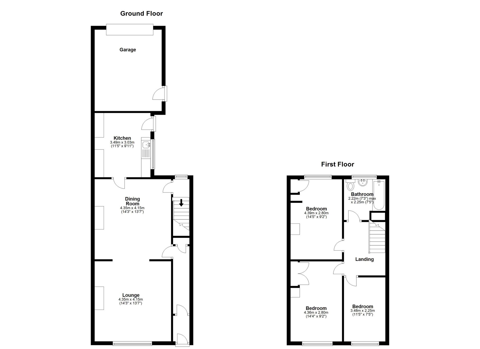 Floorplan of 3 bedroom Mid Terrace House for sale, Hedworth Terrace, Houghton Le Spring, Tyne and Wear, DH4