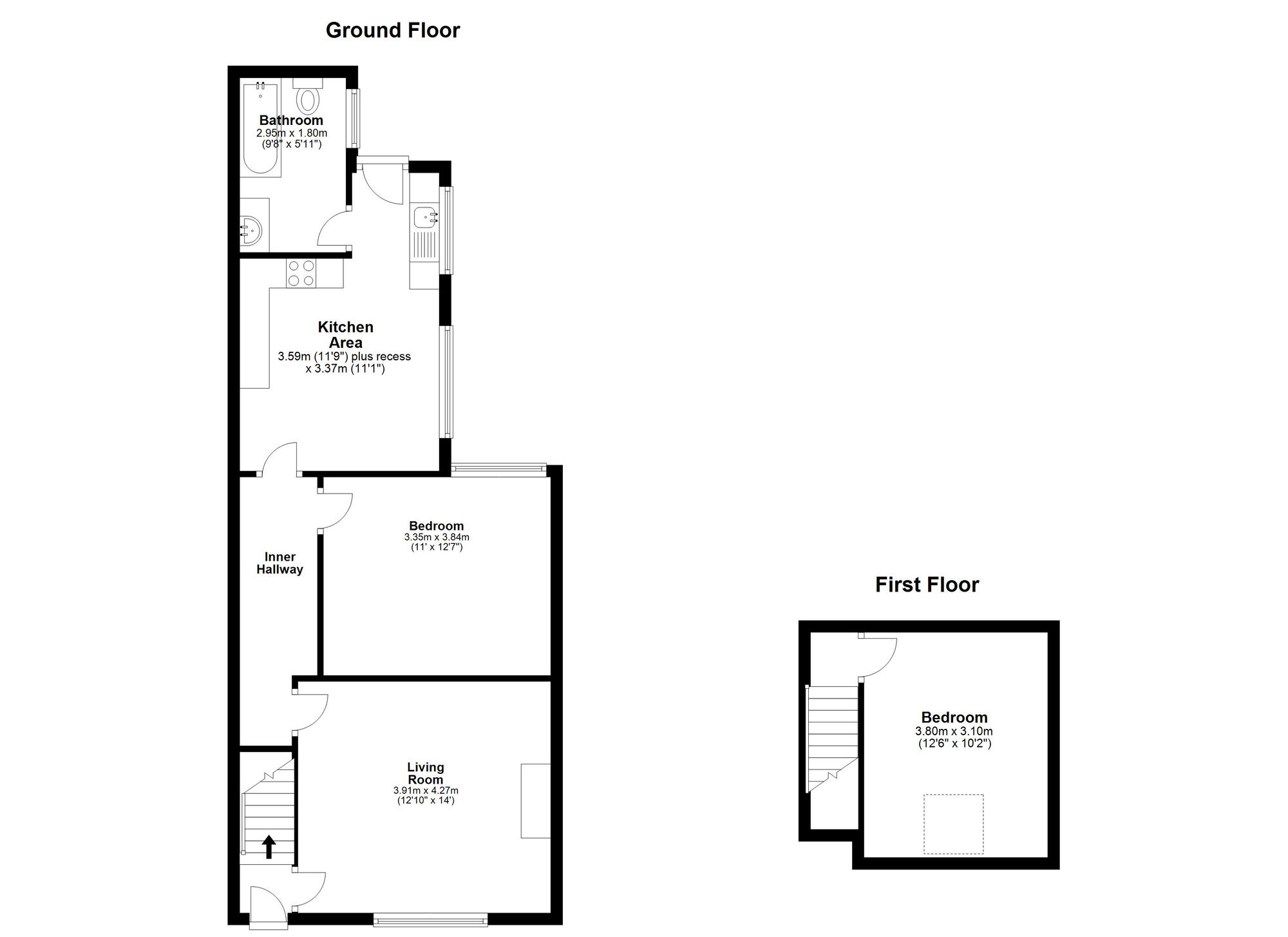 Floorplan of 2 bedroom End Terrace Property for sale, South View Terrace, Houghton Le Spring, Tyne and Wear, DH4