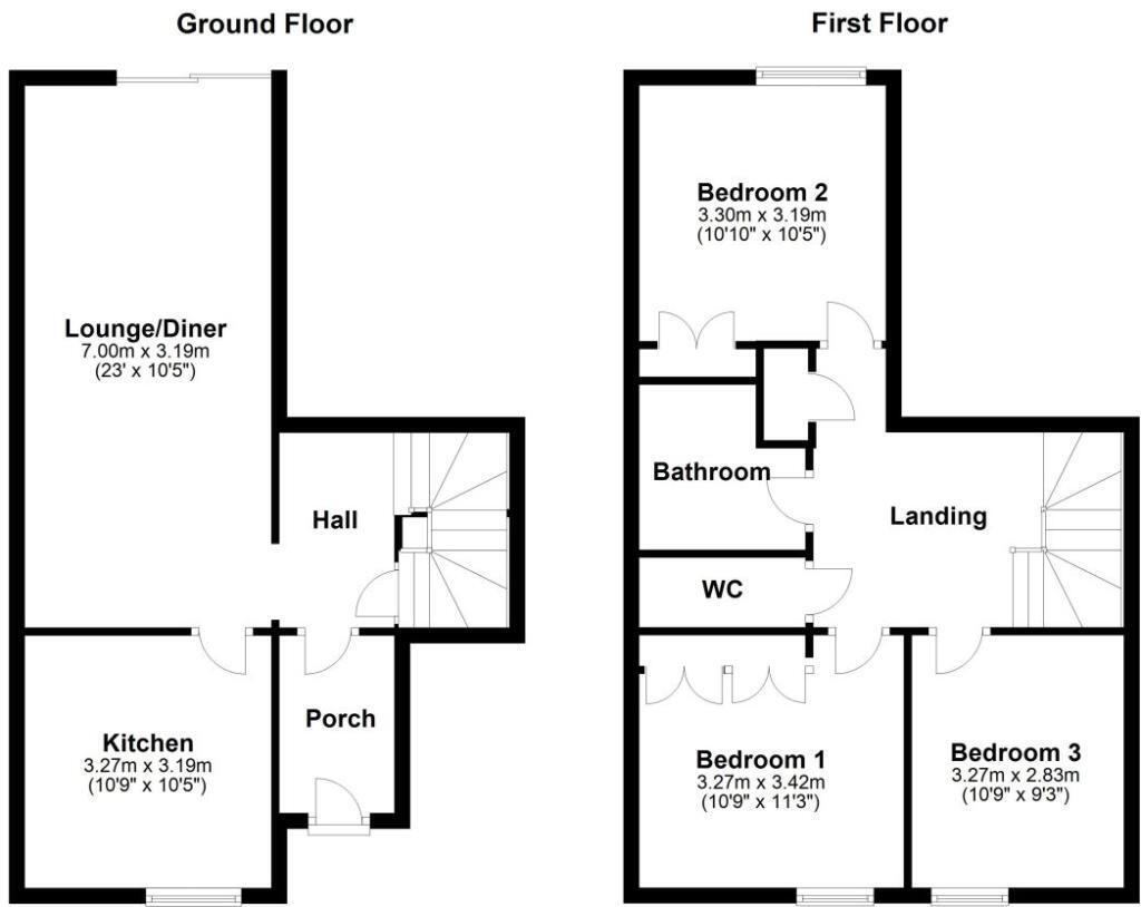 Floorplan of 3 bedroom Mid Terrace House for sale, Neville Court, Sulgrave, Sunderland,, NE37