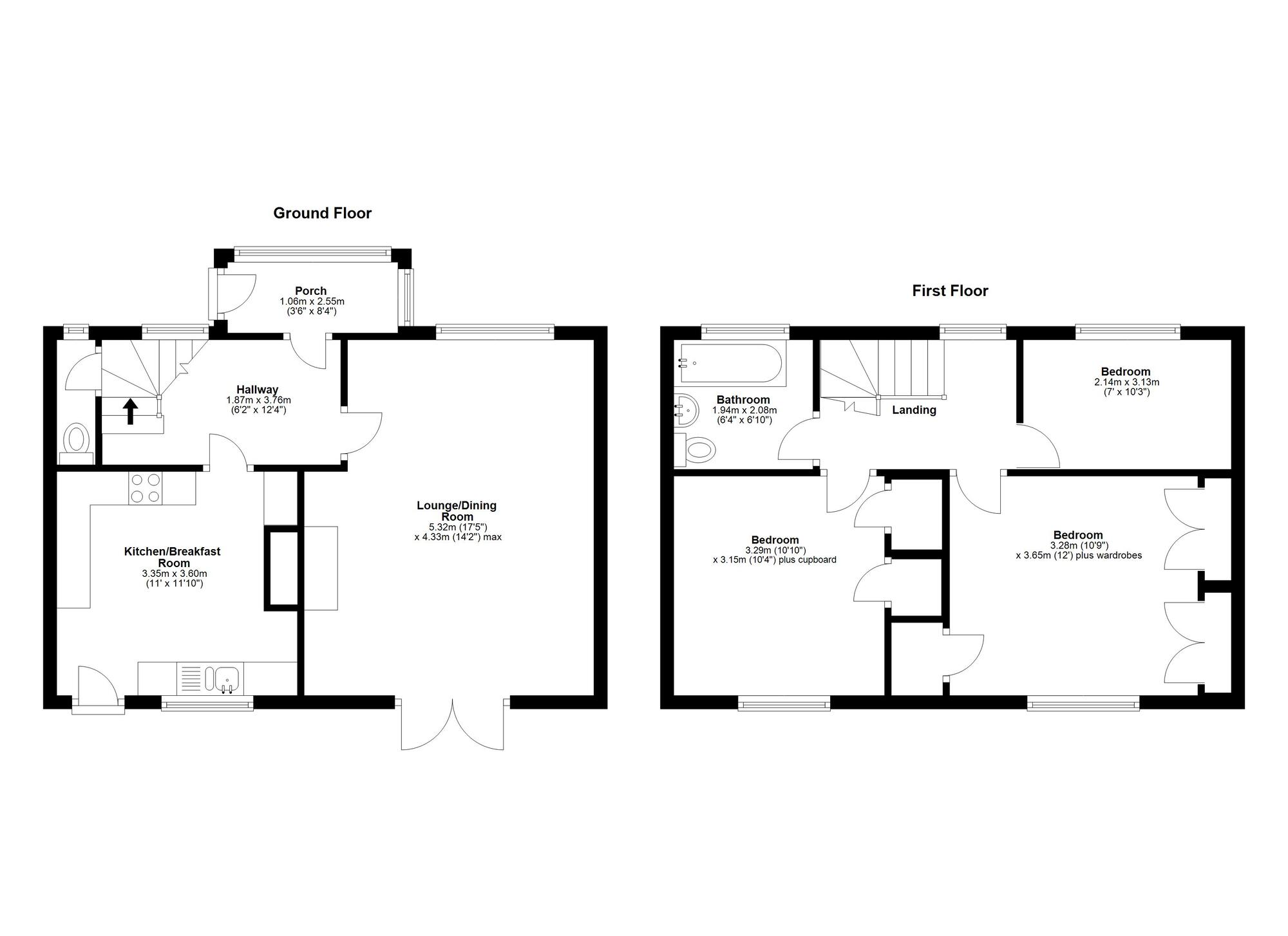 Floorplan of 3 bedroom Mid Terrace House for sale, Woodland View, West Rainton, Durham, DH4
