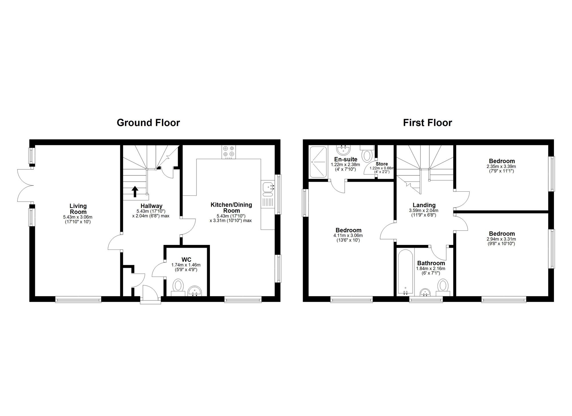 Floorplan of 3 bedroom End Terrace House for sale, Dragonfly Way, Houghton Le Spring, Tyne and Wear, DH4