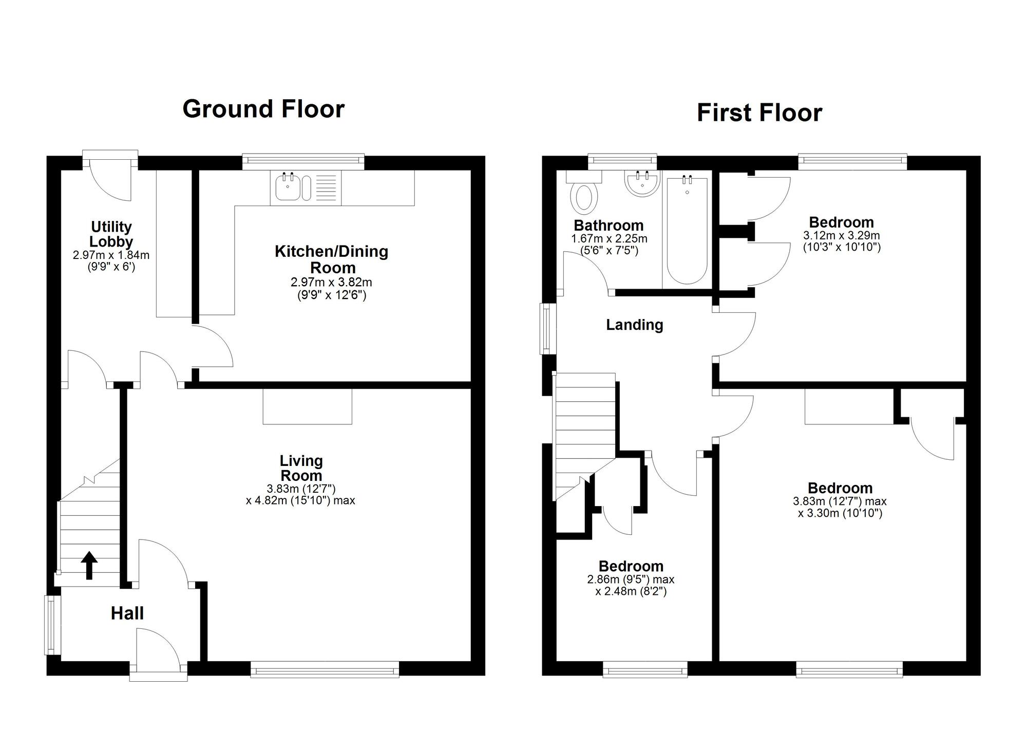 Floorplan of 3 bedroom End Terrace House for sale, South Hetton Road, Easington Lane, Tyne and Wear, DH5