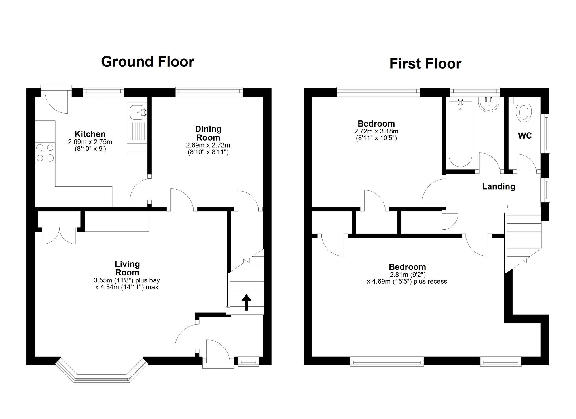 Floorplan of 2 bedroom Semi Detached House for sale, Lyons Lane, Easington Lane, Tyne and Wear, DH5