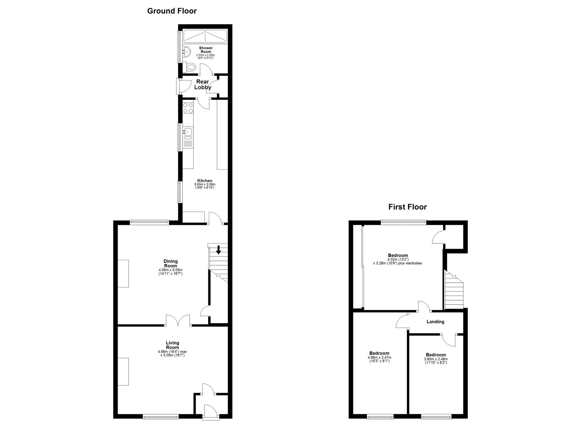 Floorplan of 3 bedroom Mid Terrace House for sale, Wallace Street, Houghton Le Spring, Tyne and Wear, DH4