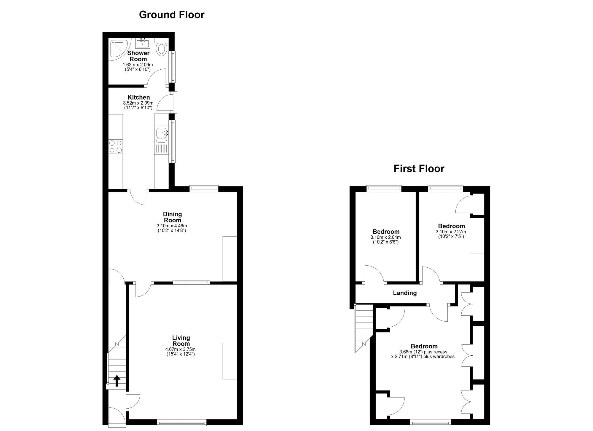 Floorplan of 3 bedroom Mid Terrace House for sale, Gertrude Street, Houghton Le Spring, Tyne and Wear, DH4