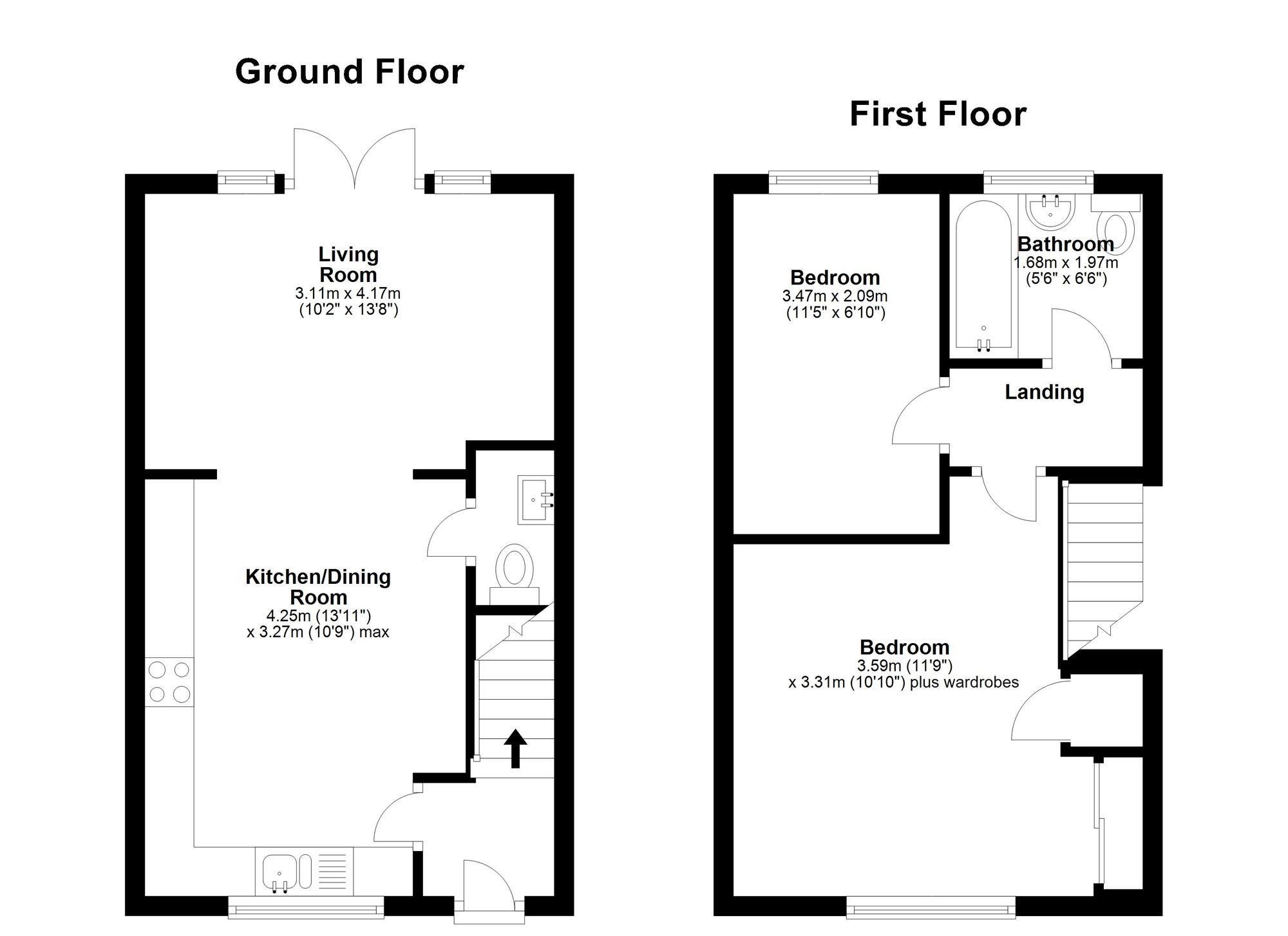 Floorplan of 2 bedroom Semi Detached House for sale, Appletreewick Close, Hetton-le-Hole, Tyne and Wear, DH5