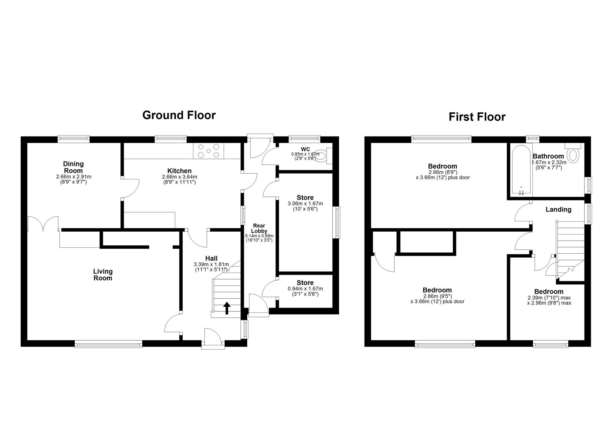 Floorplan of 3 bedroom Semi Detached House for sale, Grasmere Avenue, Easington Lane, Tyne and Wear, DH5