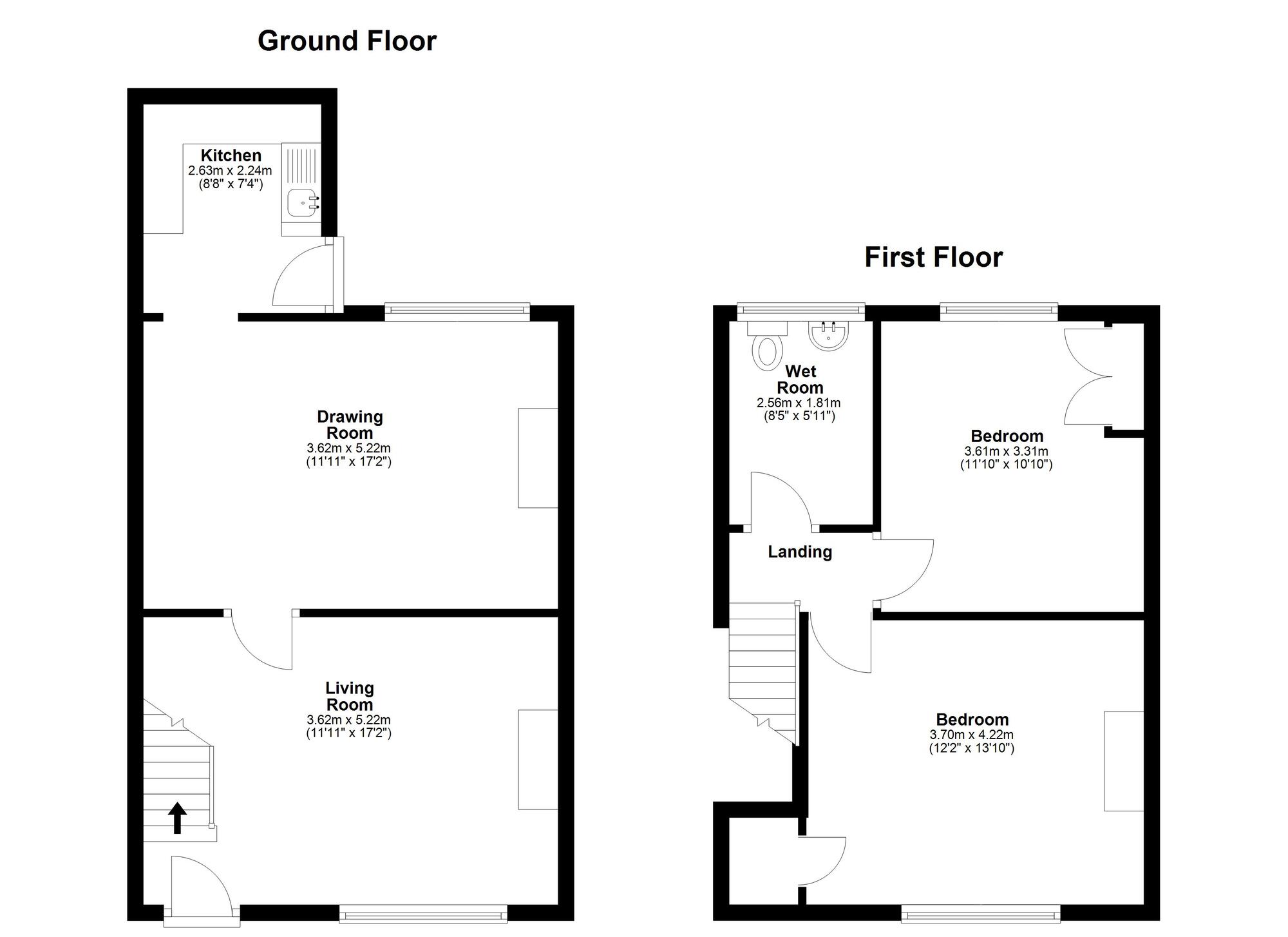 Floorplan of 2 bedroom End Terrace House for sale, Wigham Terrace, Houghton Le Spring, Tyne and Wear, DH4