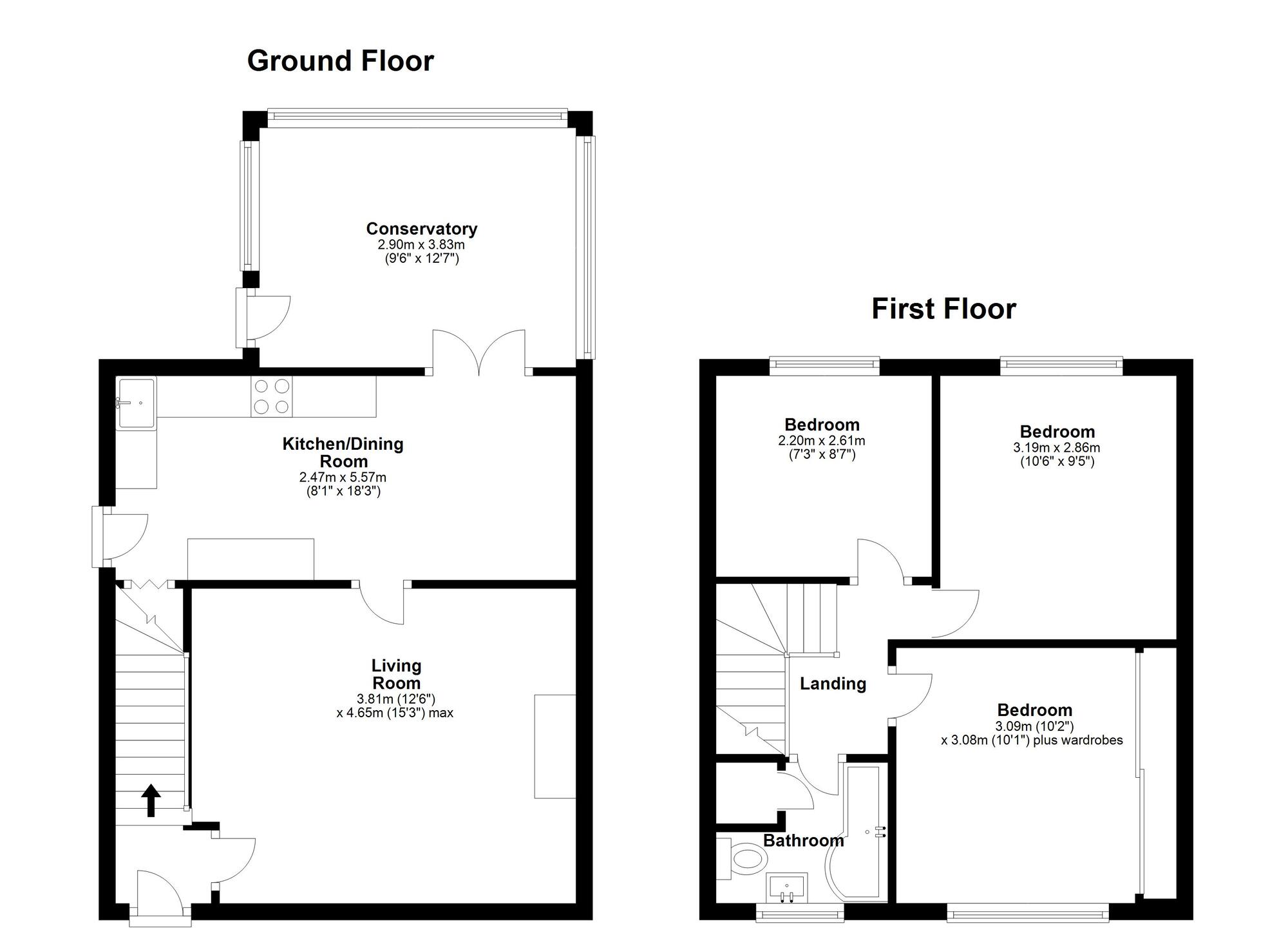 Floorplan of 3 bedroom Semi Detached House for sale, Thirlmere Crescent, Houghton Le Spring, Tyne and Wear, DH4