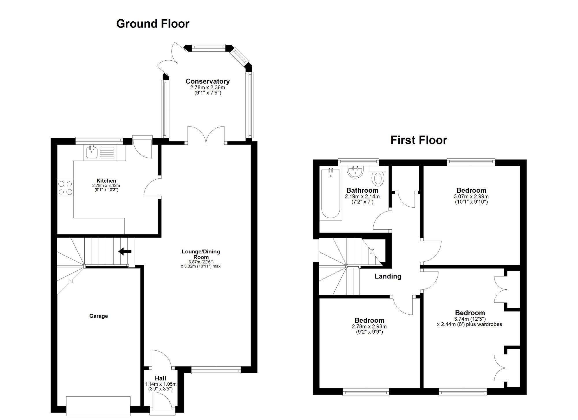 Floorplan of 3 bedroom Semi Detached House for sale, Chingford Close, Penshaw, Tyne and Wear, DH4