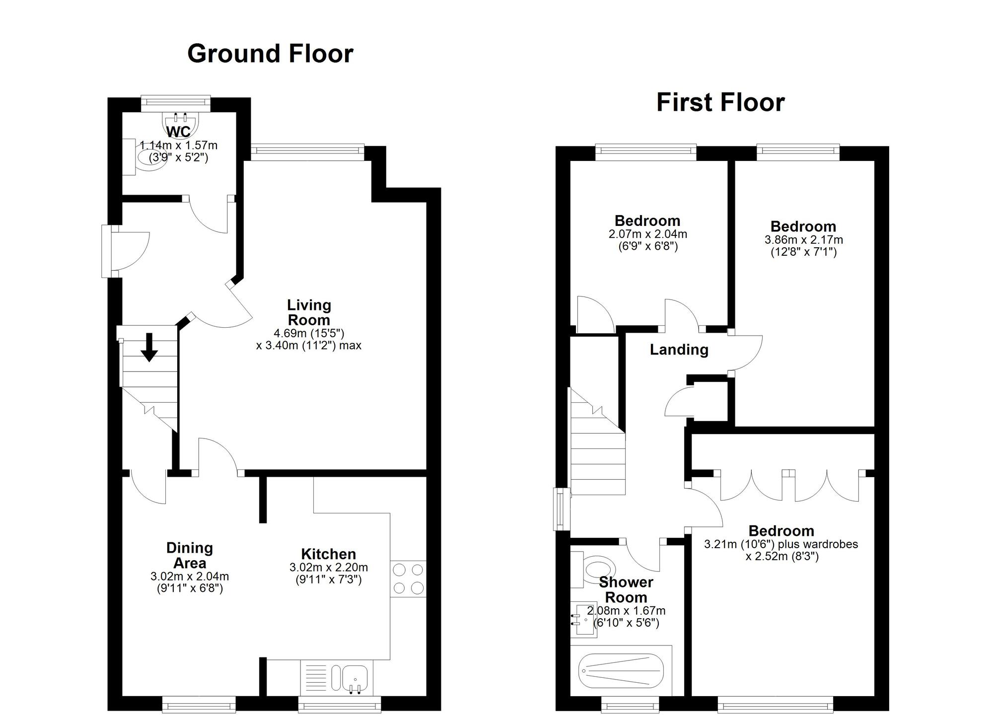 Floorplan of 3 bedroom Semi Detached House for sale, Abbeydale Gardens, South Hetton, Durham, DH6
