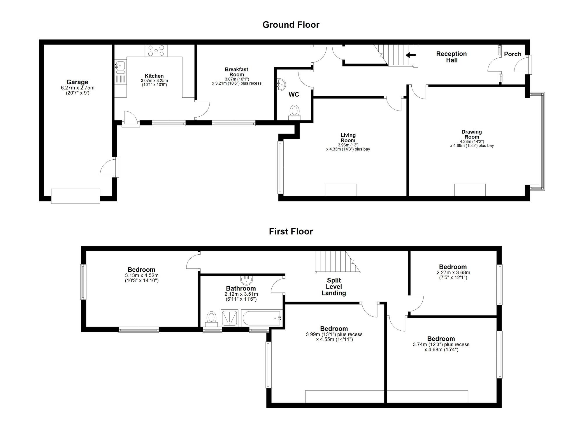 Floorplan of 4 bedroom End Terrace House for sale, Springfield Crescent, Seaham, Durham, SR7