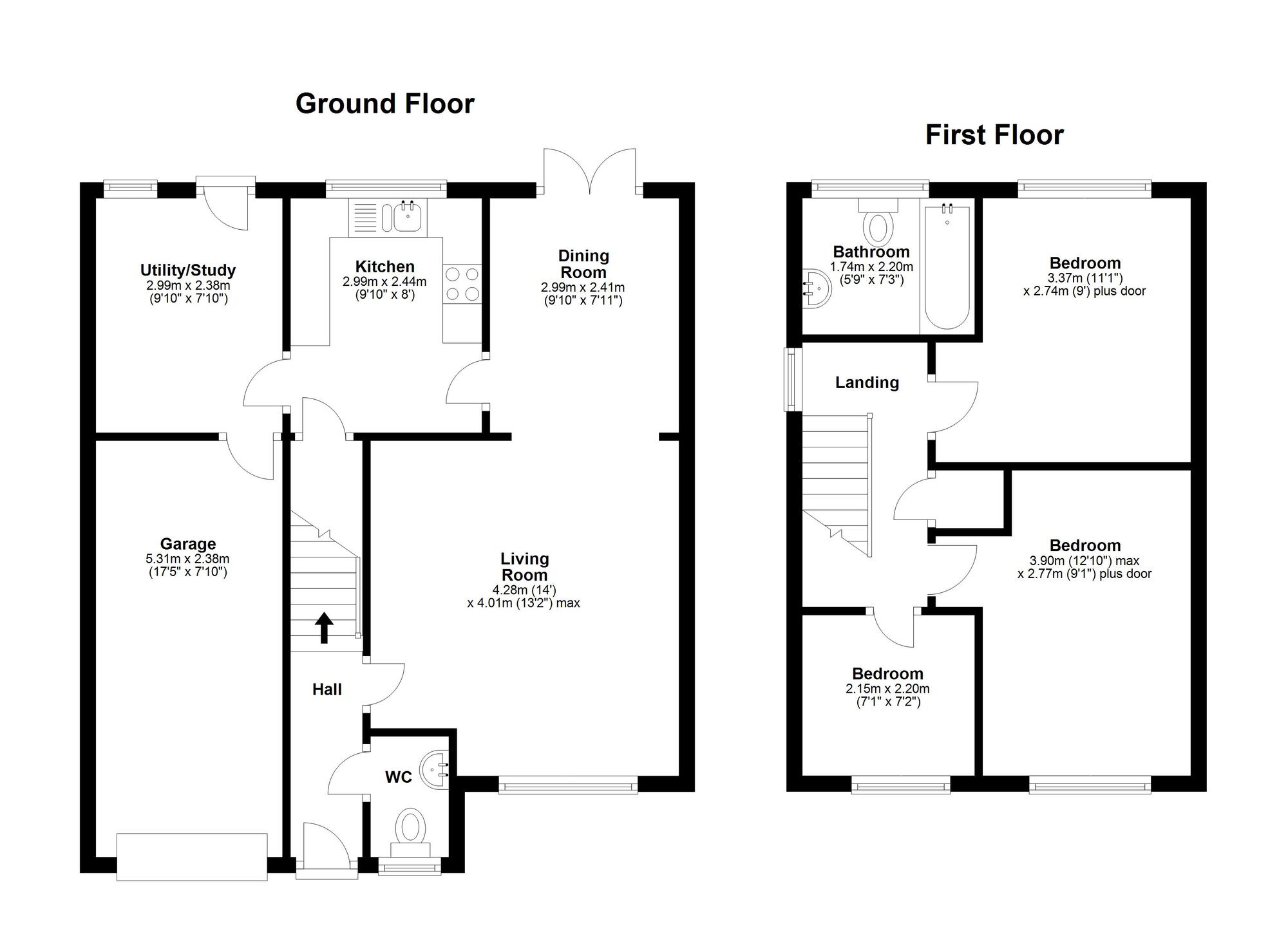 Floorplan of 3 bedroom Link Detached House for sale, Martindale Park, Houghton Le Spring, Tyne and Wear, DH5