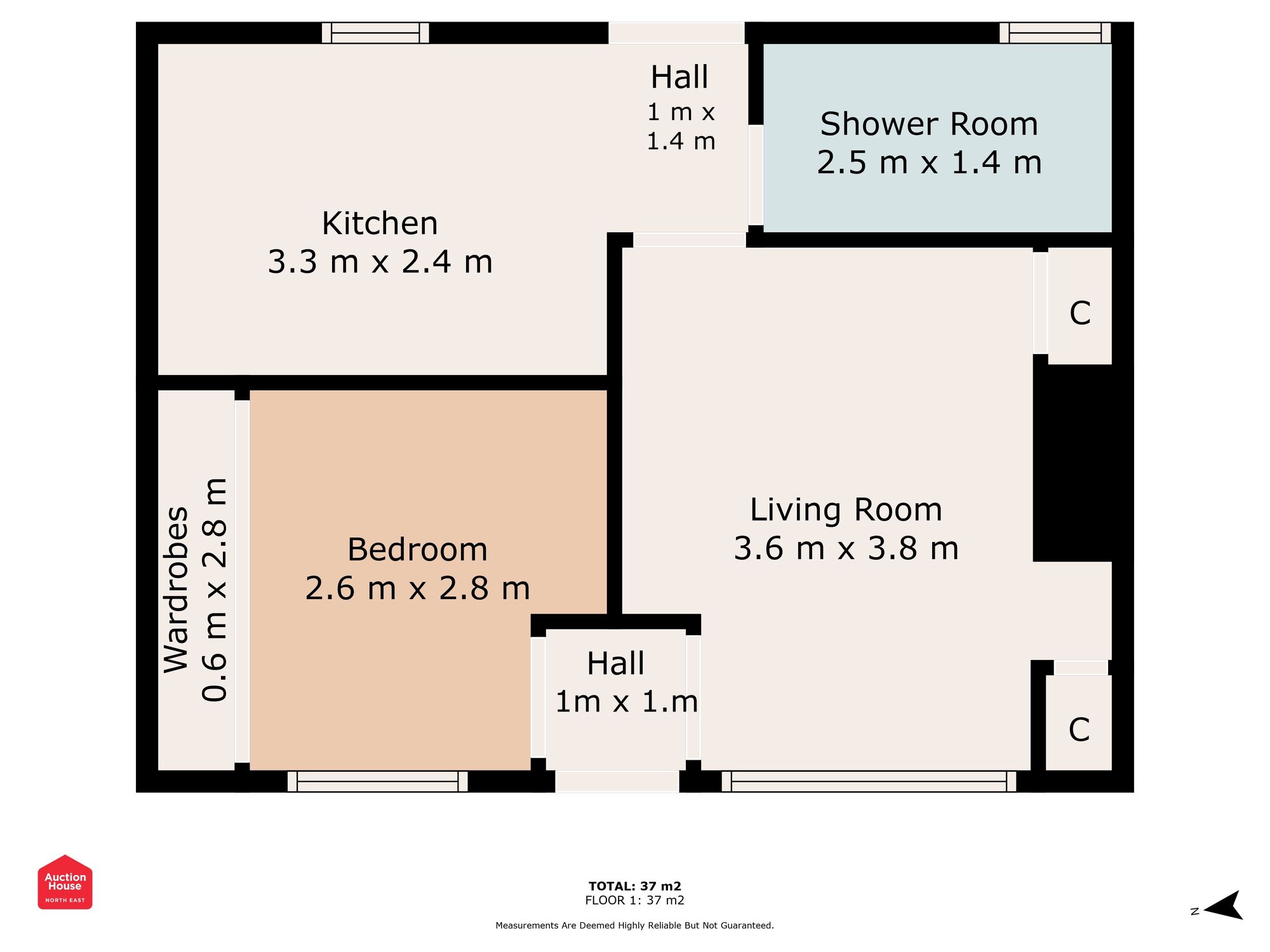 Floorplan of 1 bedroom Mid Terrace Bungalow for sale, Gayfield Terrace, Grants Houses, Peterlee, SR8