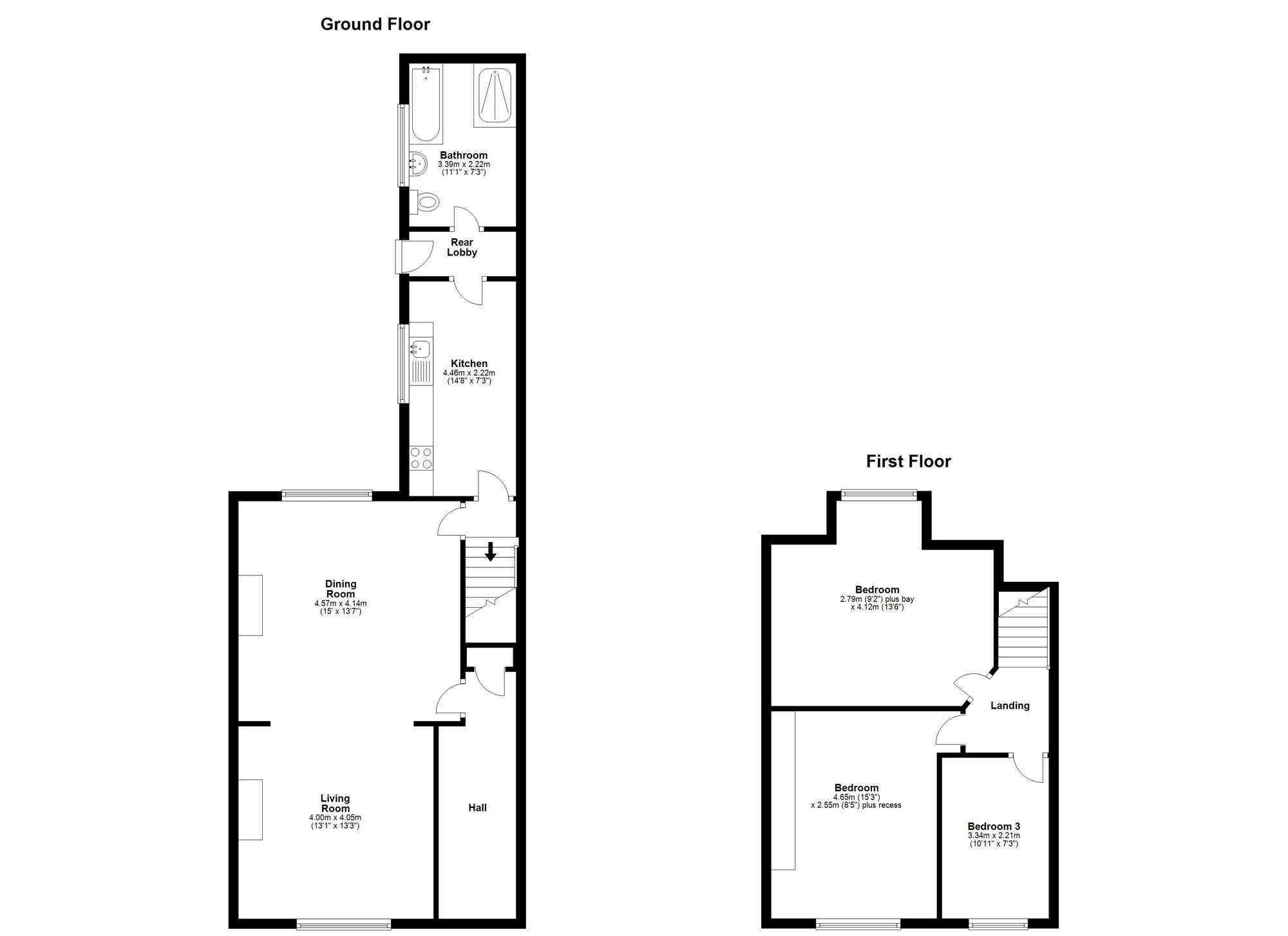 Floorplan of 3 bedroom Mid Terrace House for sale, South Market Street, Hetton-le-Hole, Tyne and Wear, DH5