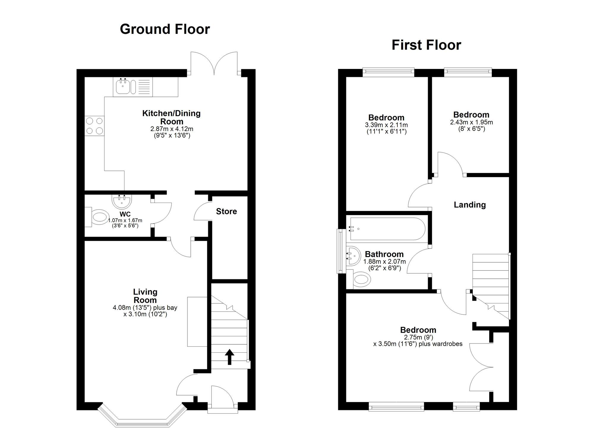 Floorplan of 3 bedroom Semi Detached House to rent, Sidings Place, Fencehouses, Tyne and Wear, DH4
