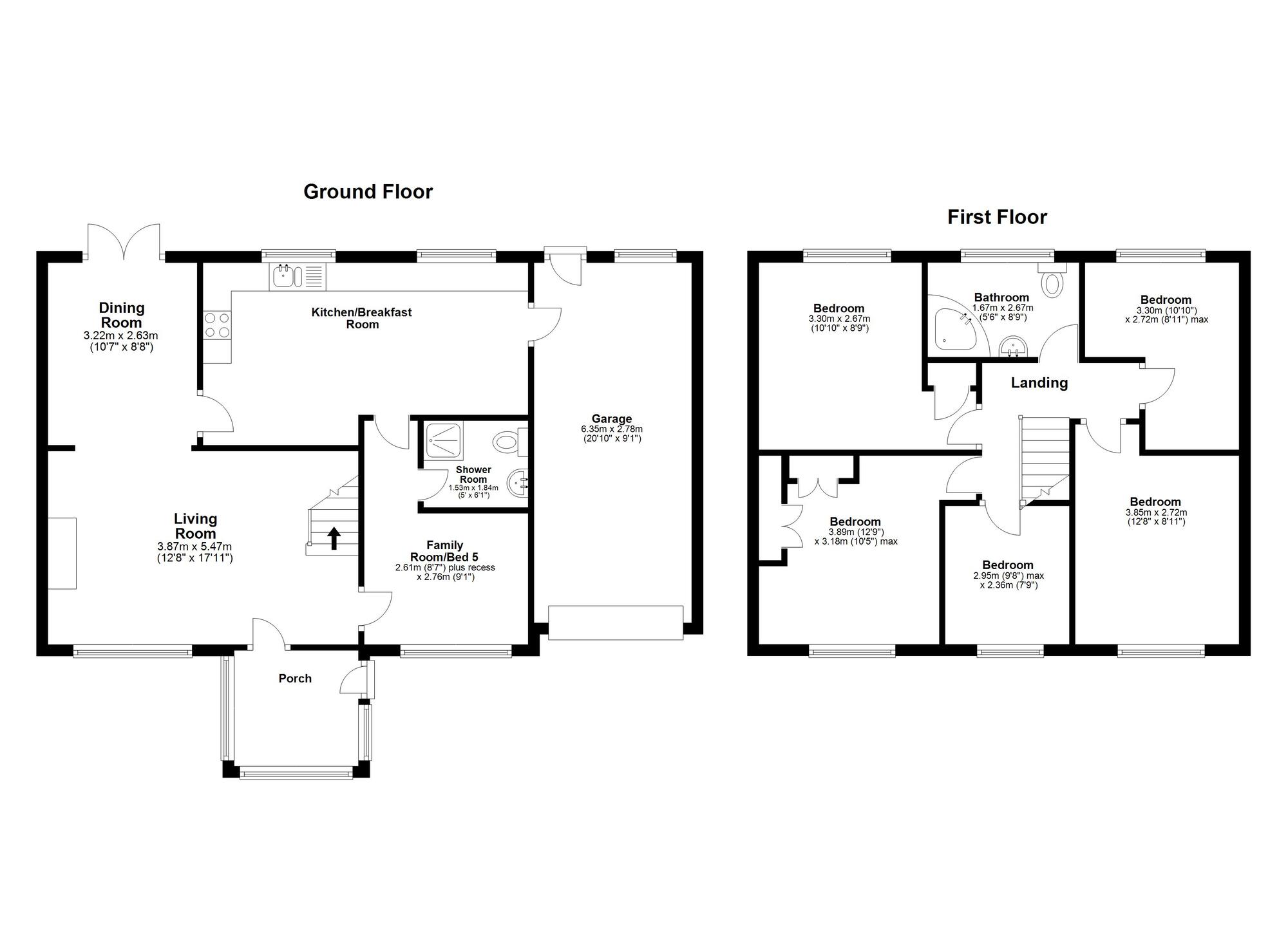 Floorplan of 5 bedroom Semi Detached House for sale, The Meadows, West Rainton, Durham, DH4