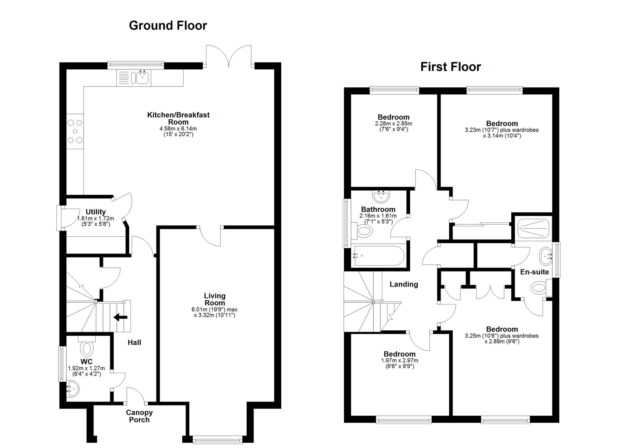 Floorplan of 4 bedroom Detached House for sale, Whitworth Park Drive, Houghton Le Spring, Tyne and Wear, DH4