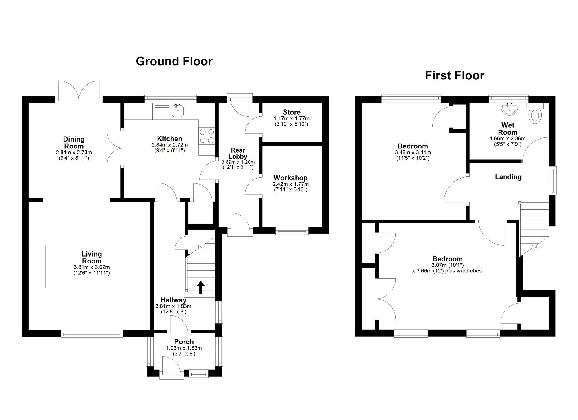 Floorplan of 2 bedroom Semi Detached House for sale, Cathedral View, Newbottle, Houghton Le Spring, Tyne and Wear, DH4