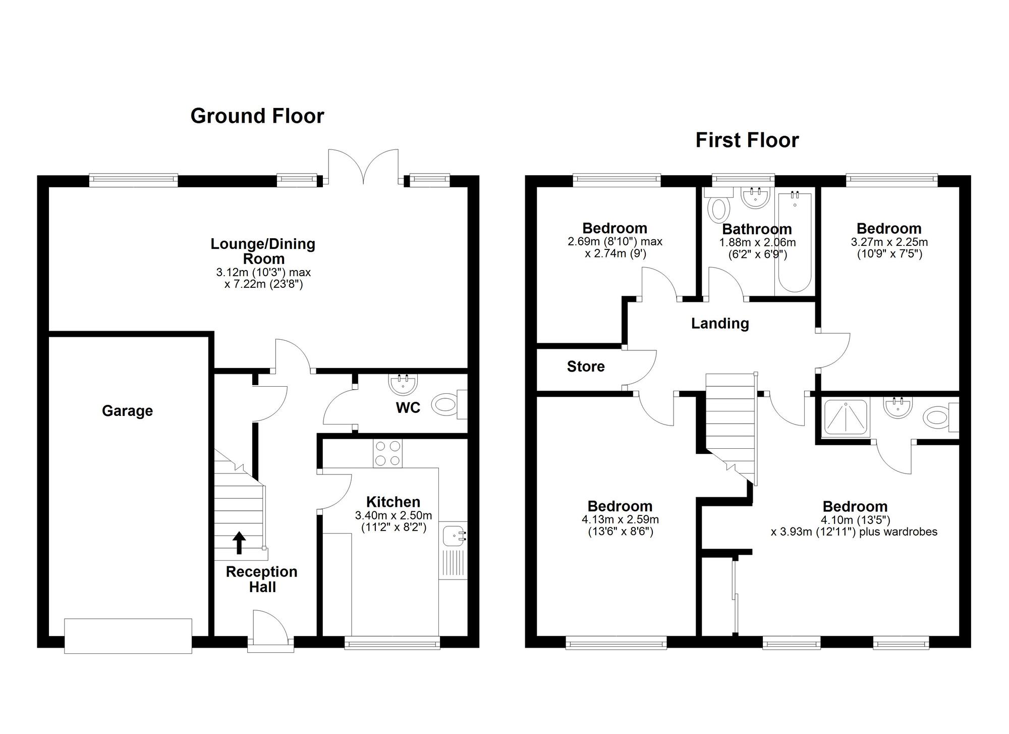 Floorplan of 4 bedroom Detached House for sale, Auckland Close, Houghton Le Spring, Tyne and Wear, DH4