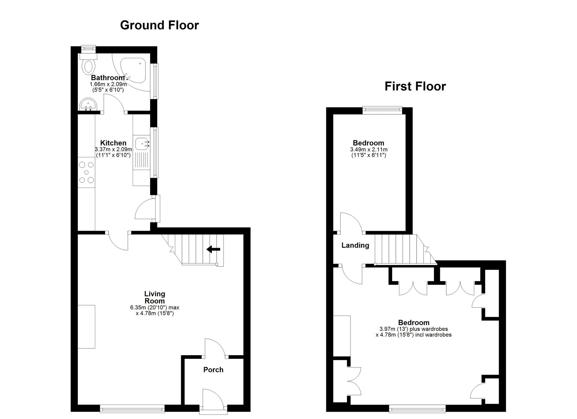 Floorplan of 2 bedroom Mid Terrace House for sale, Gertrude Street, Houghton Le Spring, Tyne and Wear, DH4