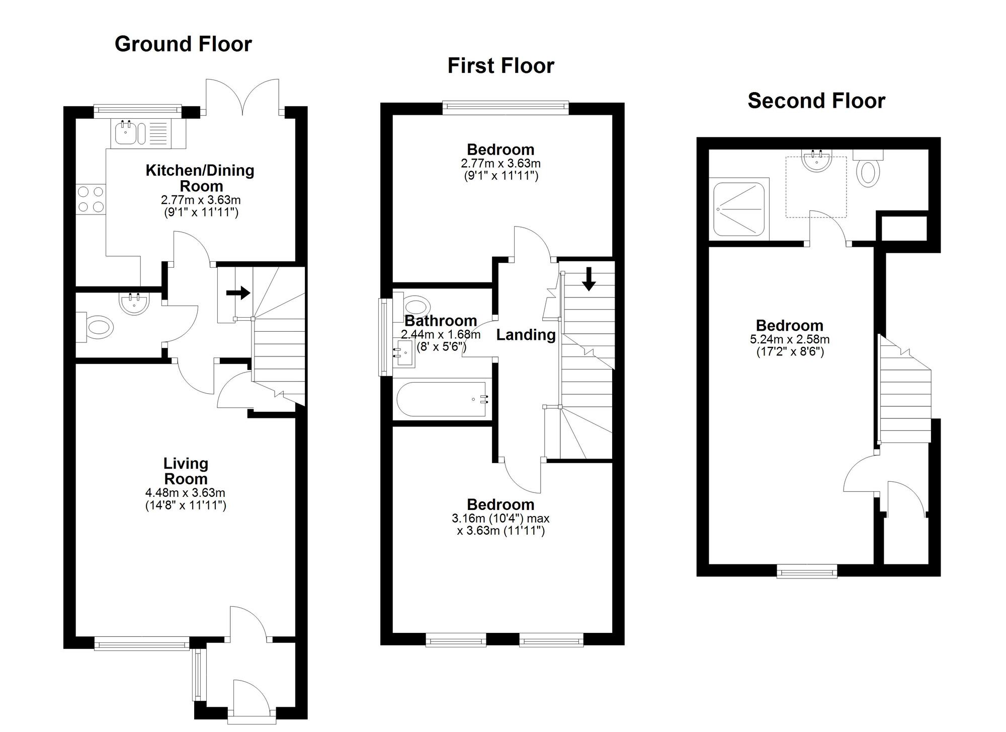Floorplan of 3 bedroom Semi Detached House for sale, Seville Lane, Chilton Moor, Tyne and Wear, DH4