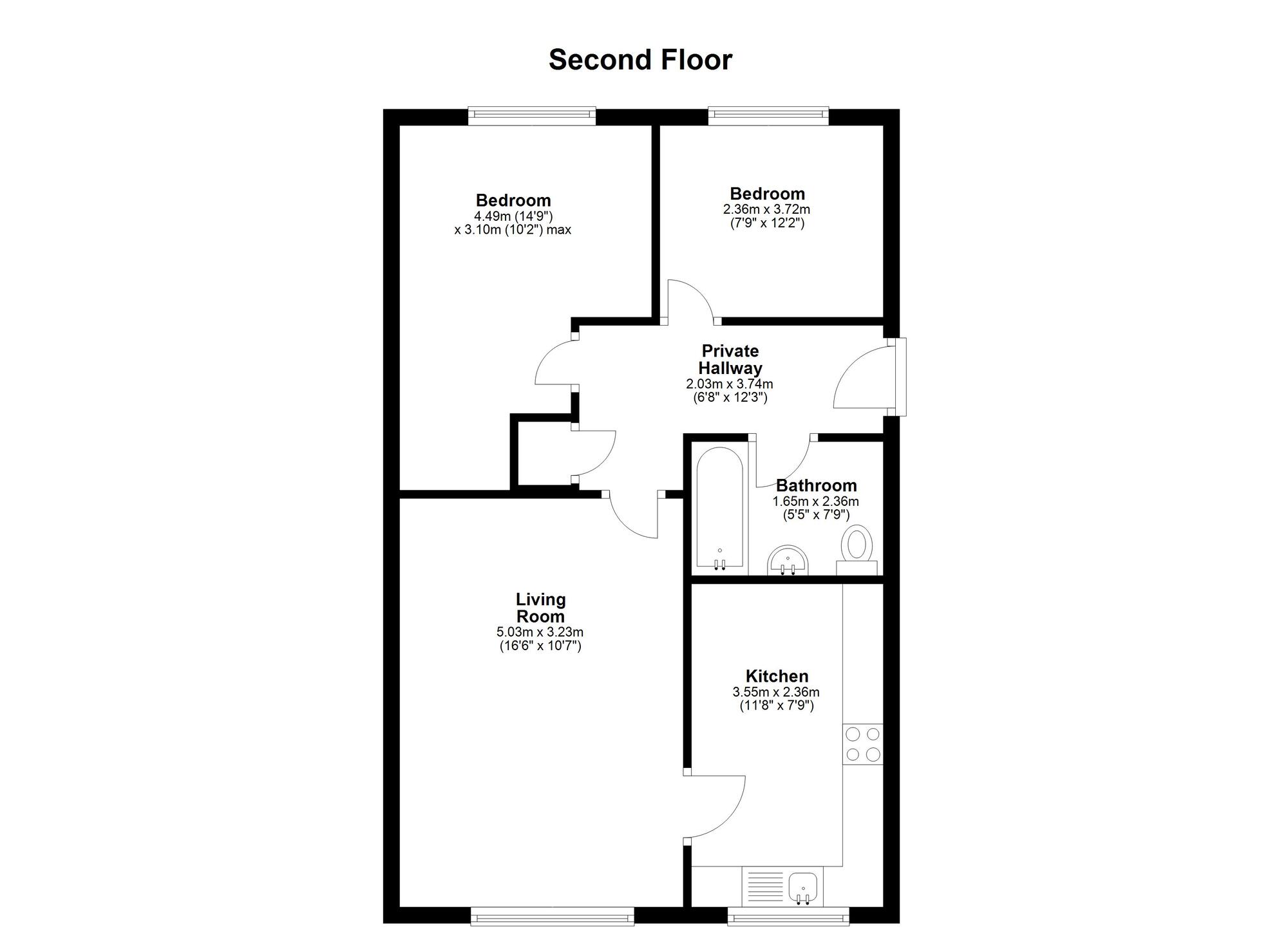 Floorplan of 2 bedroom  Flat for sale, Glamis Court, Woodstone Village, Durham, DH4