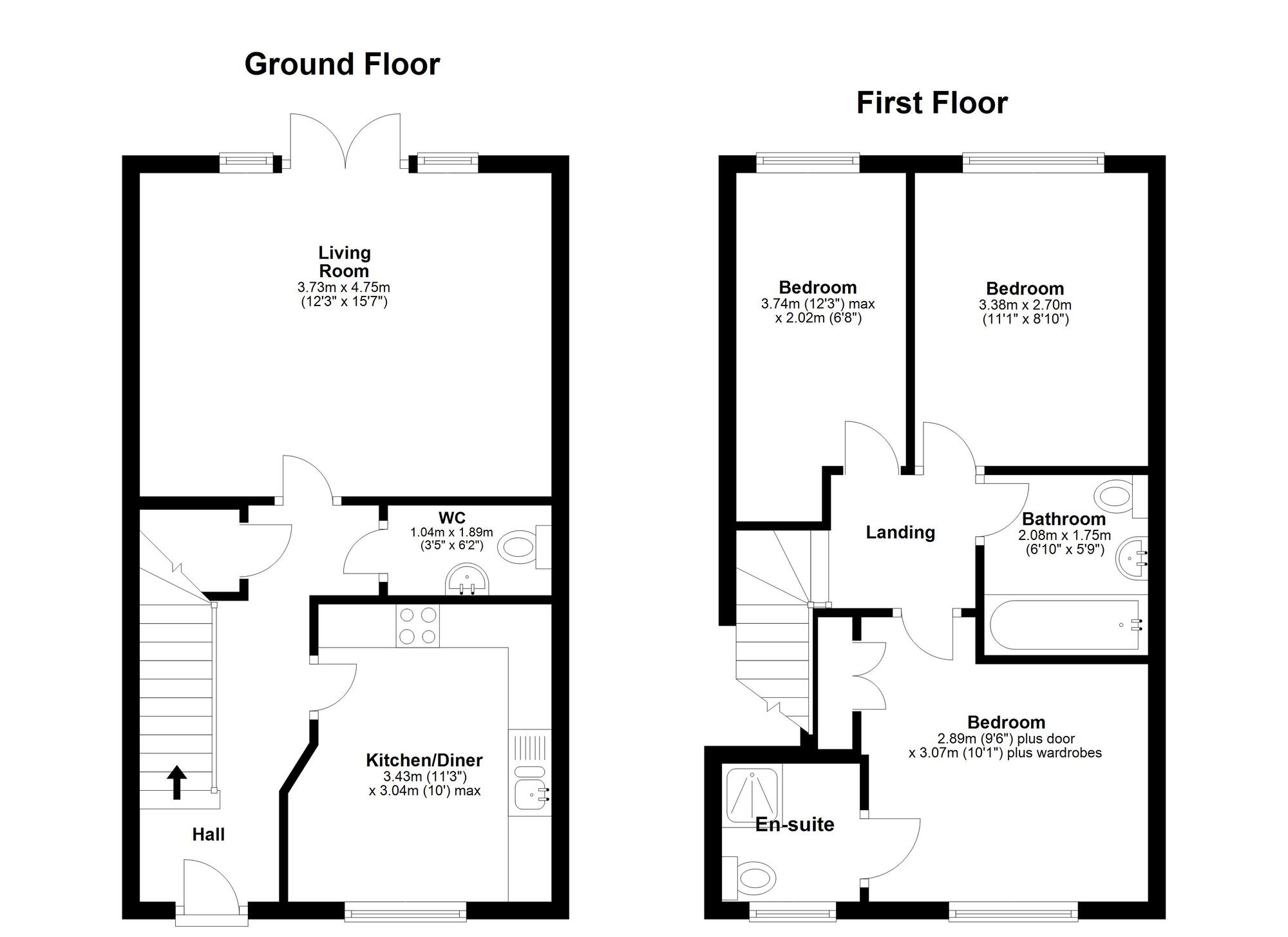 Floorplan of 3 bedroom Semi Detached House for sale, Kingfisher Drive, Easington Lane, Tyne and Wear, DH5