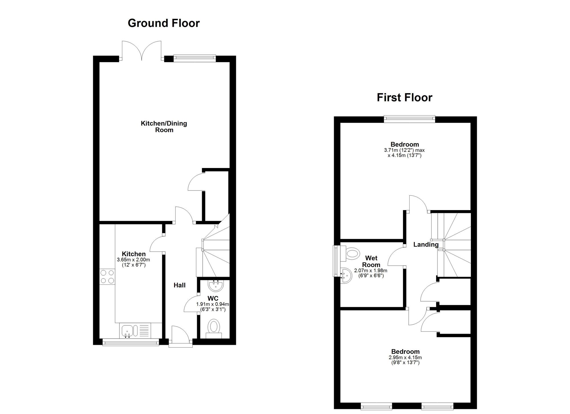 Floorplan of 2 bedroom Semi Detached House for sale, Sidings Place, Fencehouses, Tyne and Wear, DH4