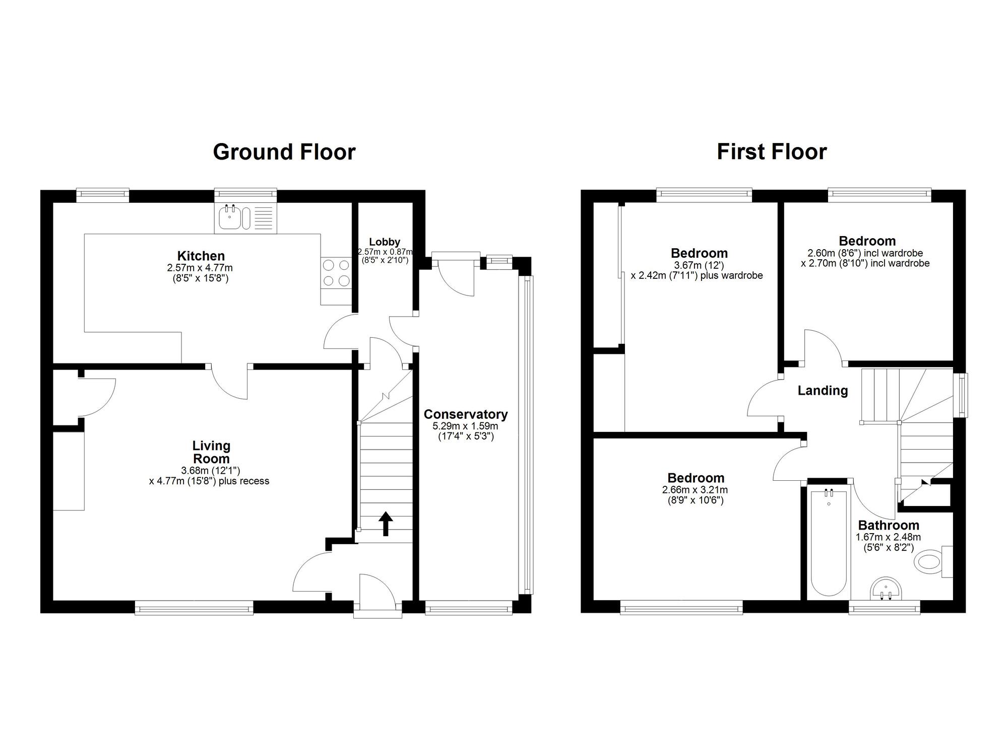 Floorplan of 3 bedroom Semi Detached House to rent, Windermere Crescent, Houghton Le Spring, Tyne and Wear, DH4