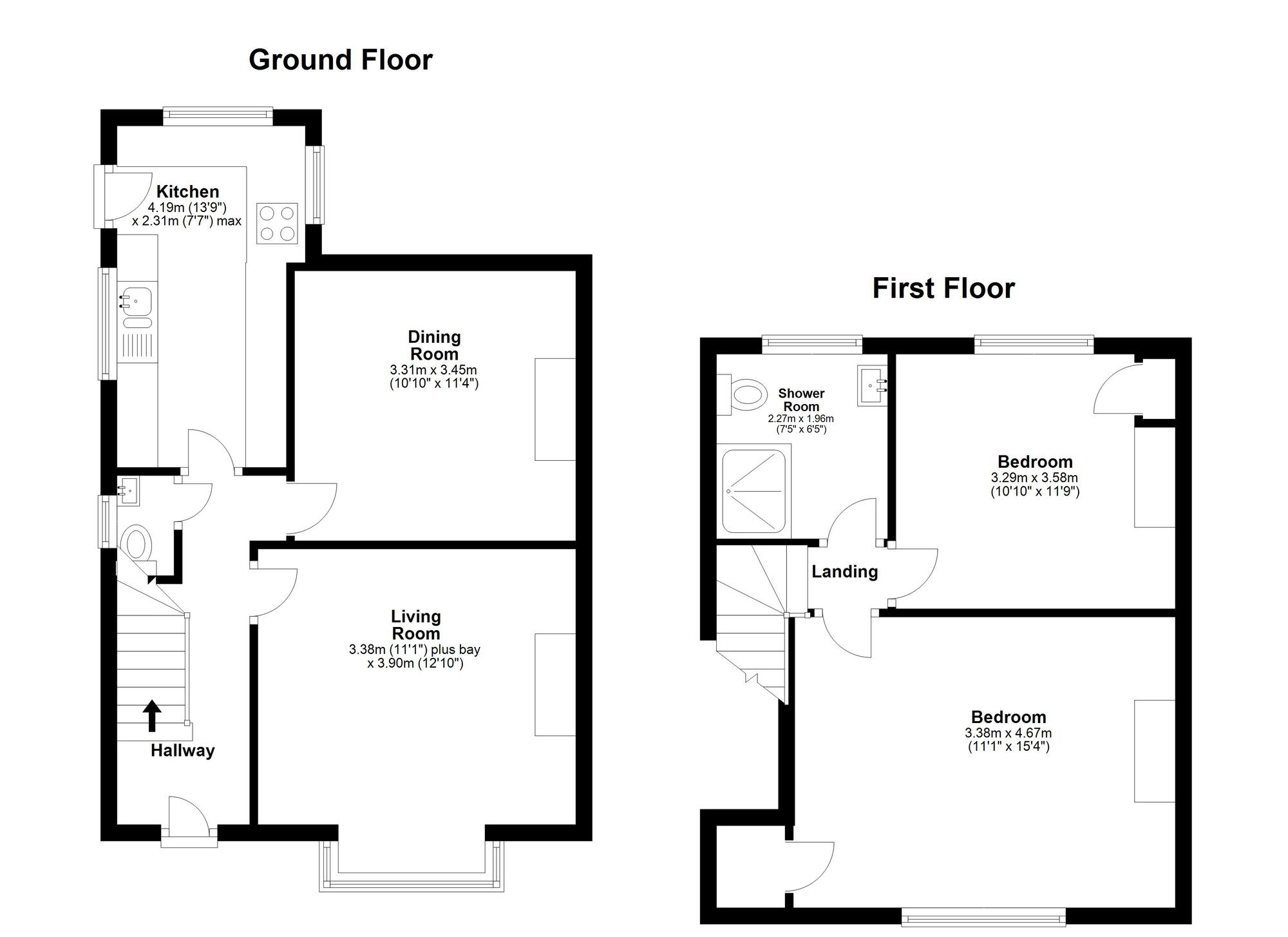 Floorplan of 2 bedroom Semi Detached House for sale, Sancroft Drive, Houghton Le Spring, Tyne and Wear, DH5