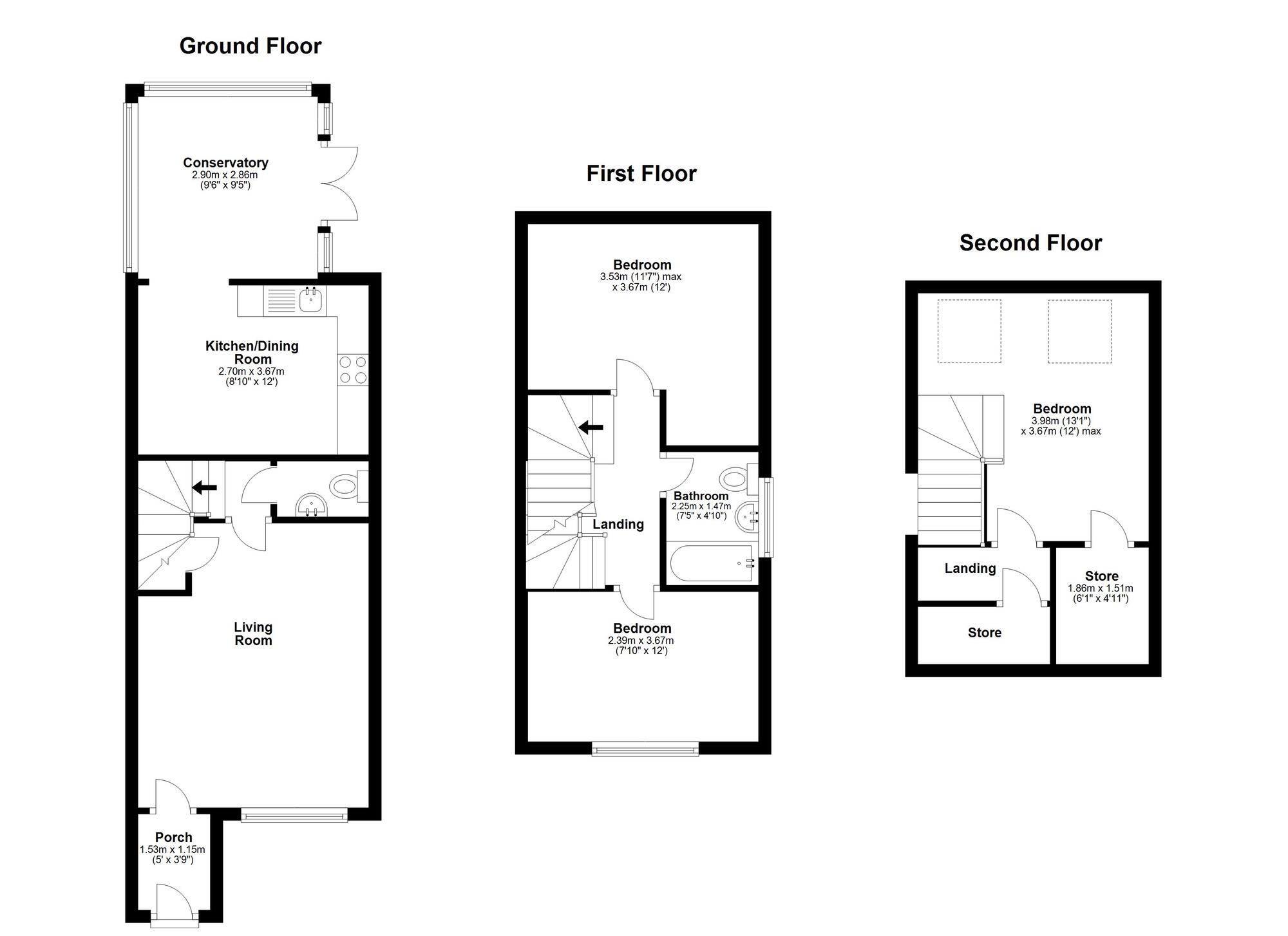 Floorplan of 3 bedroom Semi Detached House for sale, Barnwell View, Herrington Burn, Tyne and Wear, DH4