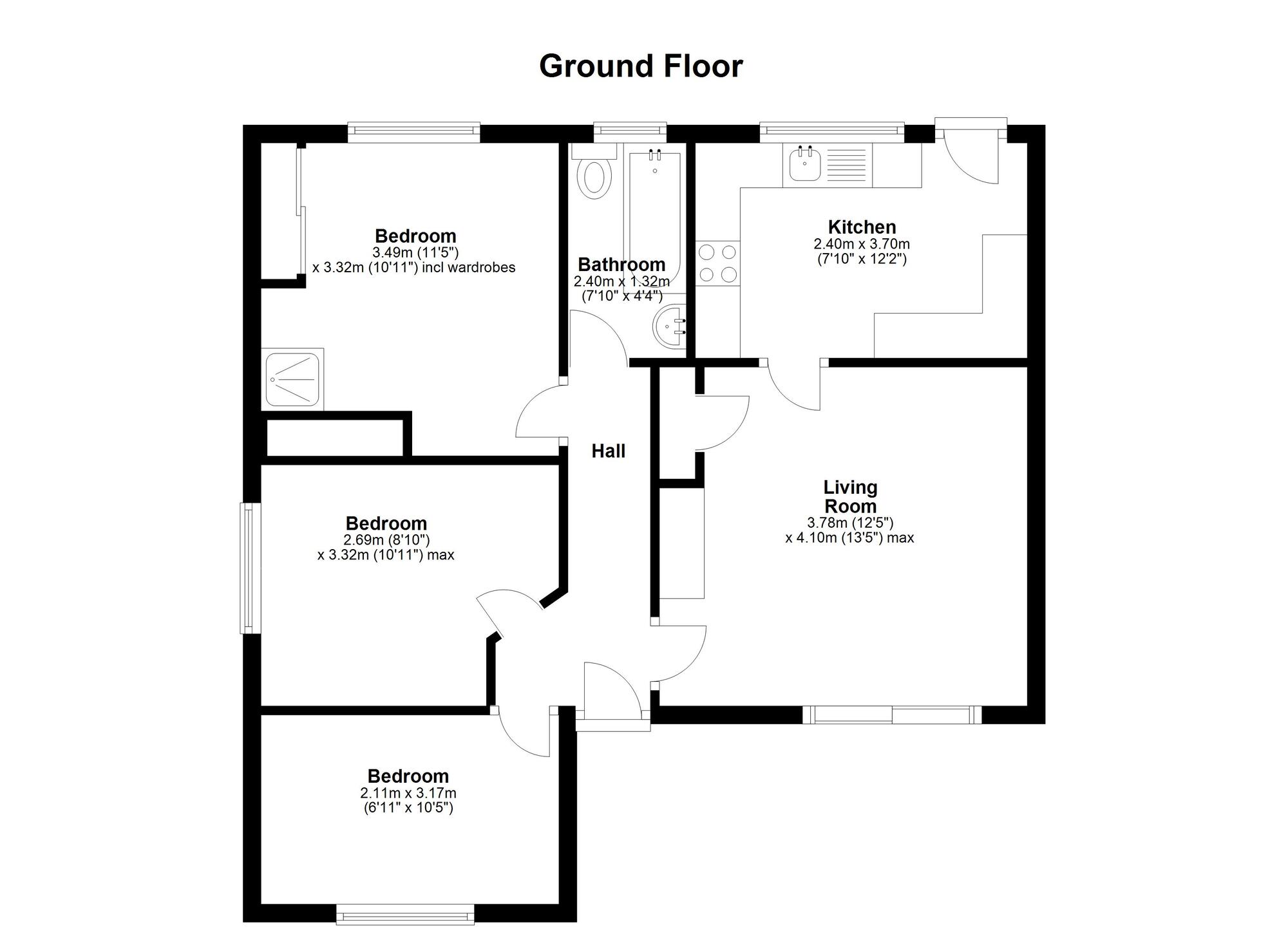 Floorplan of 3 bedroom Semi Detached Bungalow for sale, Tweed Street, Easington Lane, Tyne and Wear, DH5