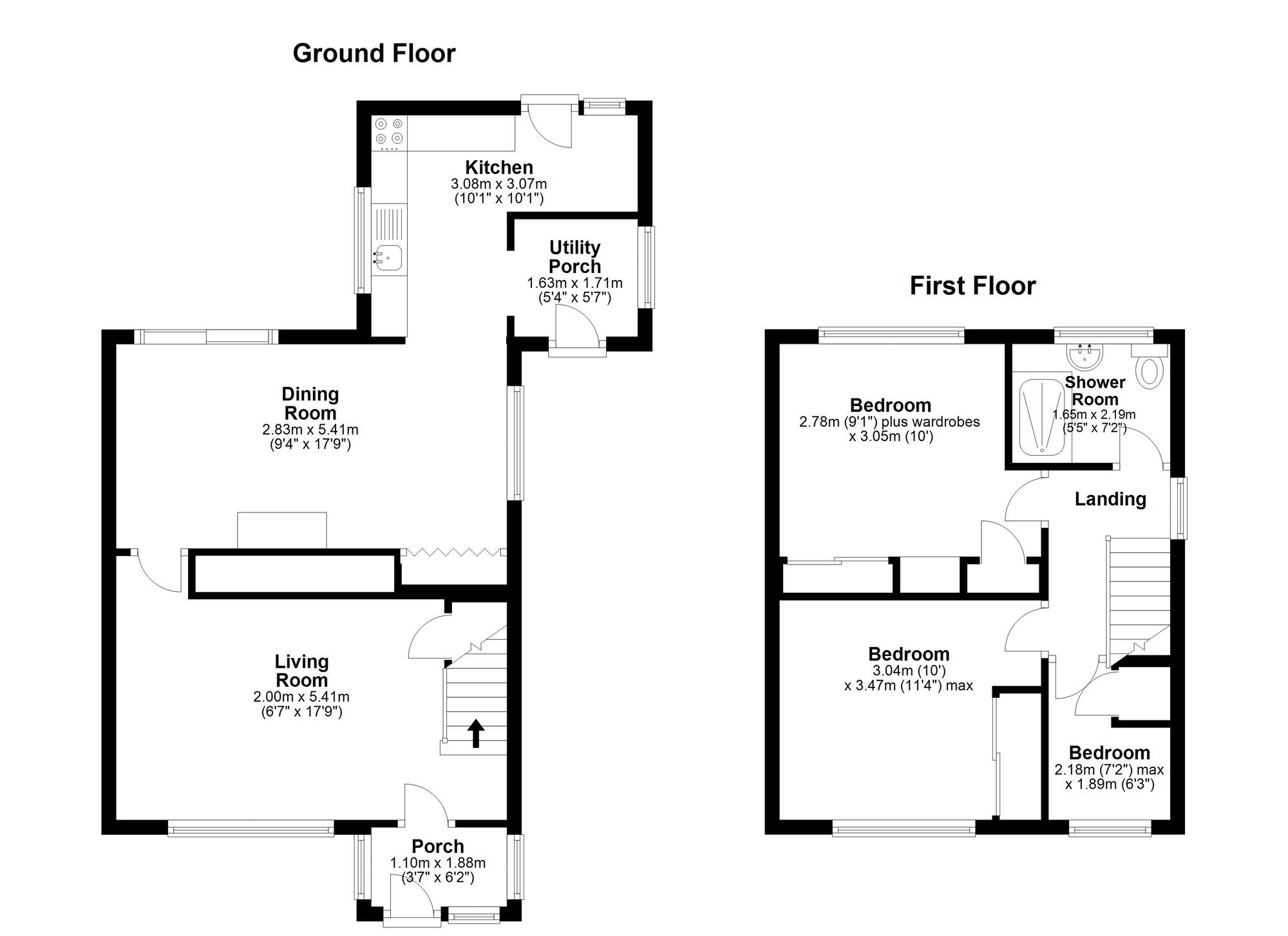 Floorplan of 3 bedroom End Terrace House to rent, Quin Square, South Hetton, Durham, DH6