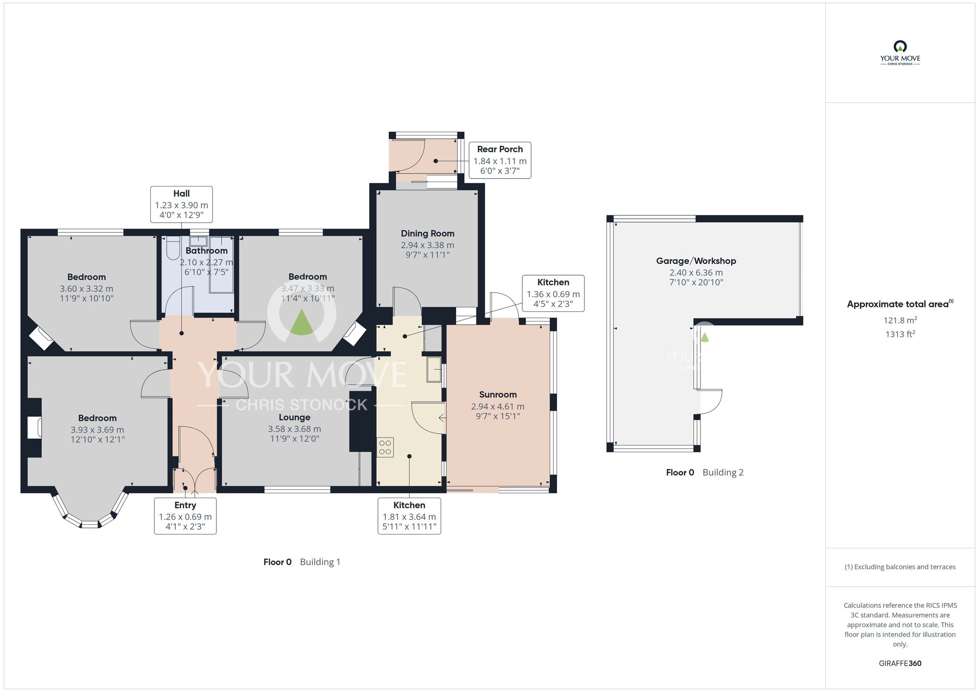 Floorplan of 2 bedroom Semi Detached Bungalow for sale, Sunderland Road, Newbottle, Tyne and Wear, DH4