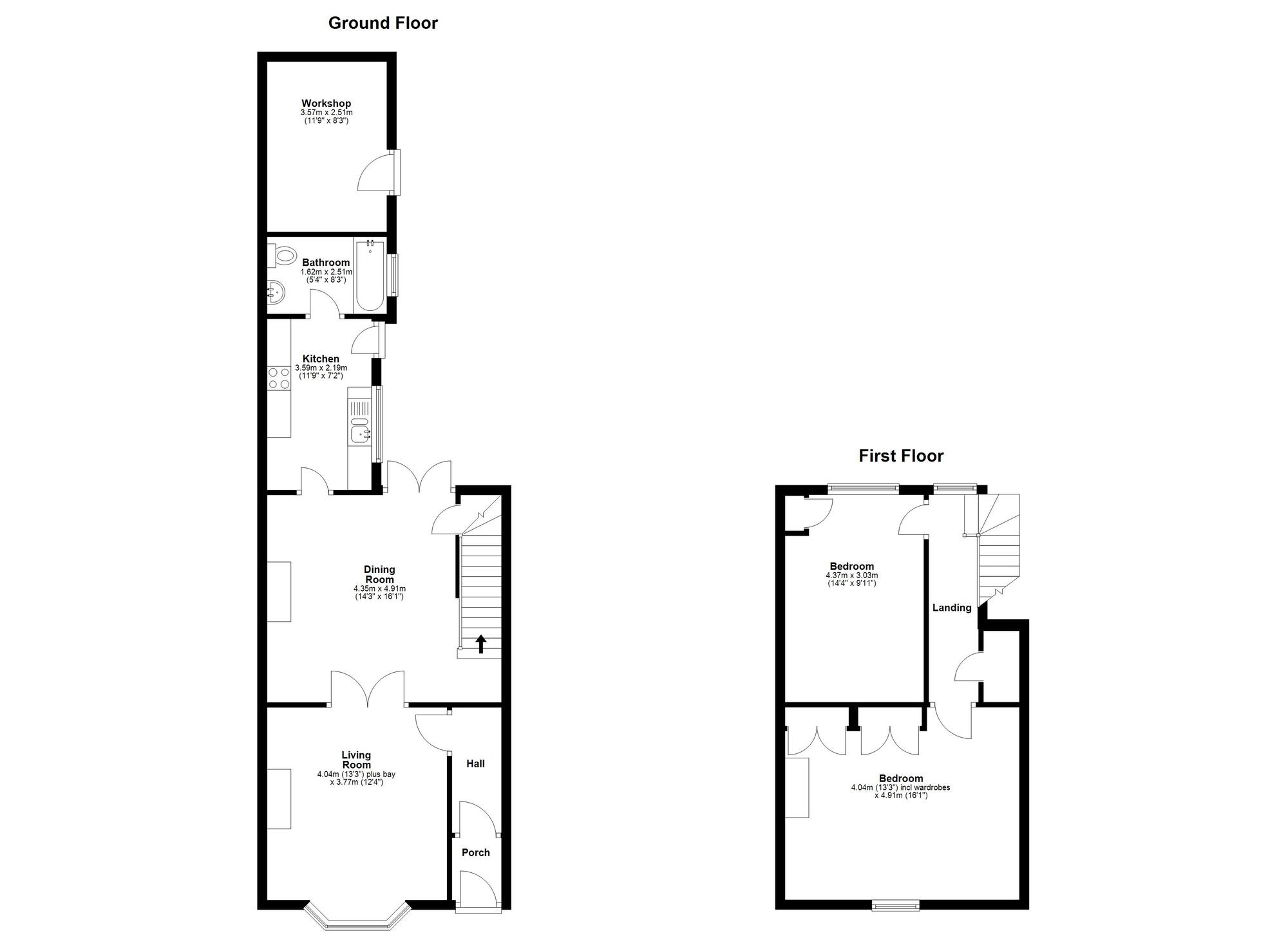 Floorplan of 2 bedroom Mid Terrace House to rent, Houghton Road, Hetton-le-Hole, Tyne and Wear, DH5