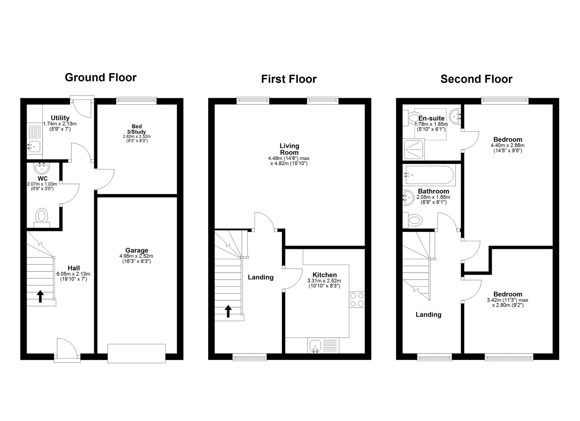Floorplan of 3 bedroom Mid Terrace House for sale, Francis Way, Hetton-le-Hole, Tyne and Wear, DH5