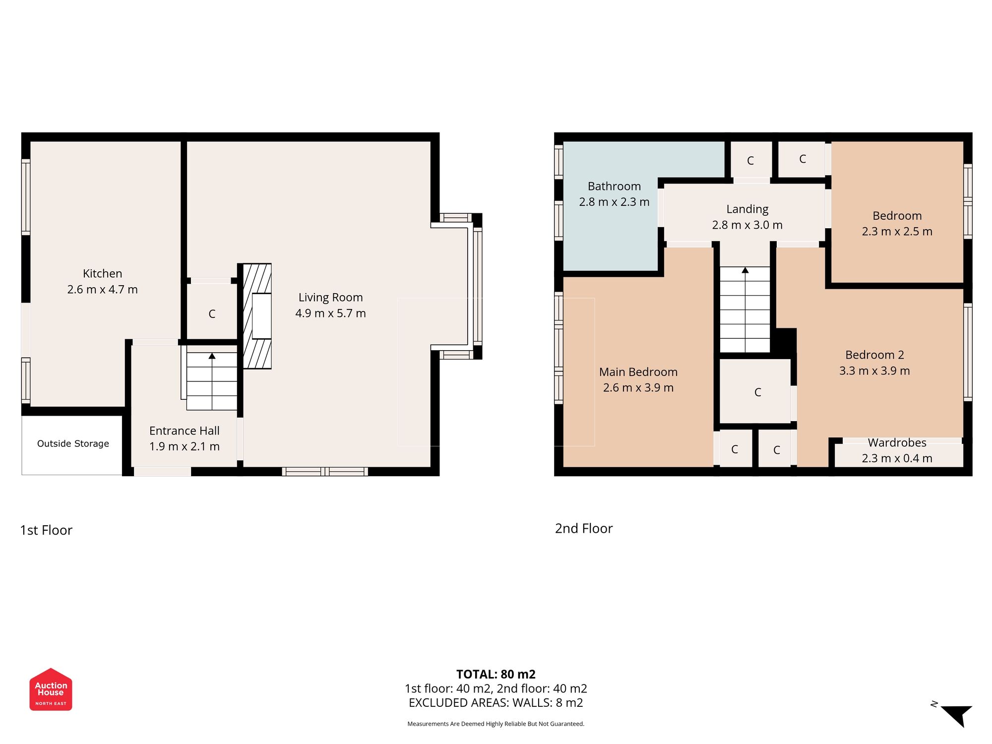 Floorplan of 3 bedroom Semi Detached House for sale, Abbey Drive, Houghton Le Spring, Tyne and Wear, DH4