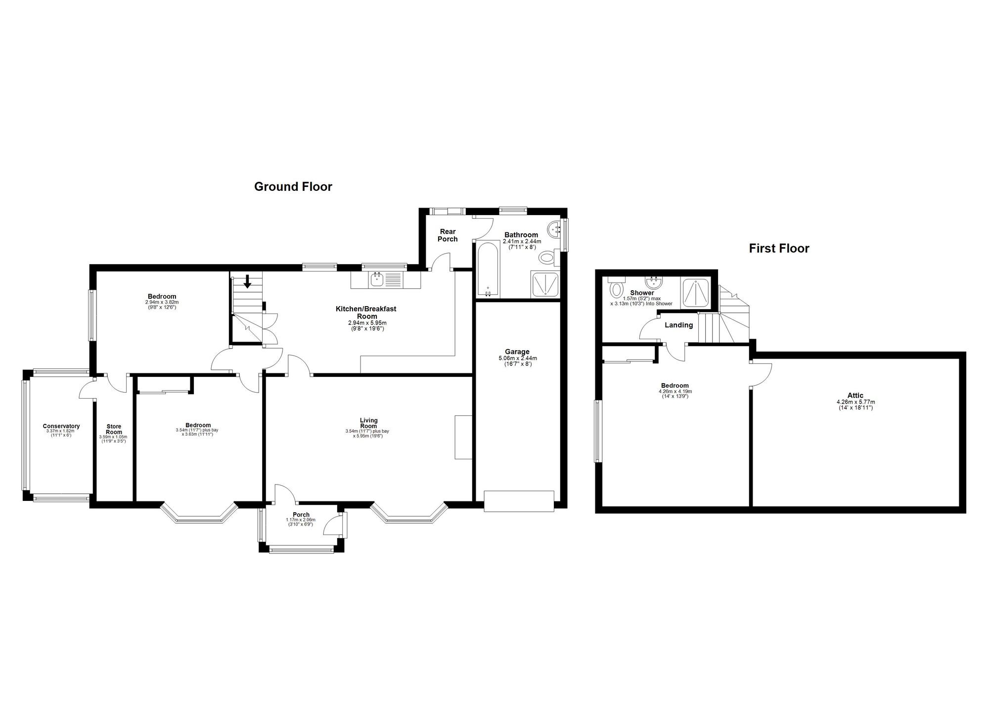 Floorplan of 3 bedroom Semi Detached Bungalow for sale, Golf Course Road, Houghton Le Spring, Tyne and Wear, DH4
