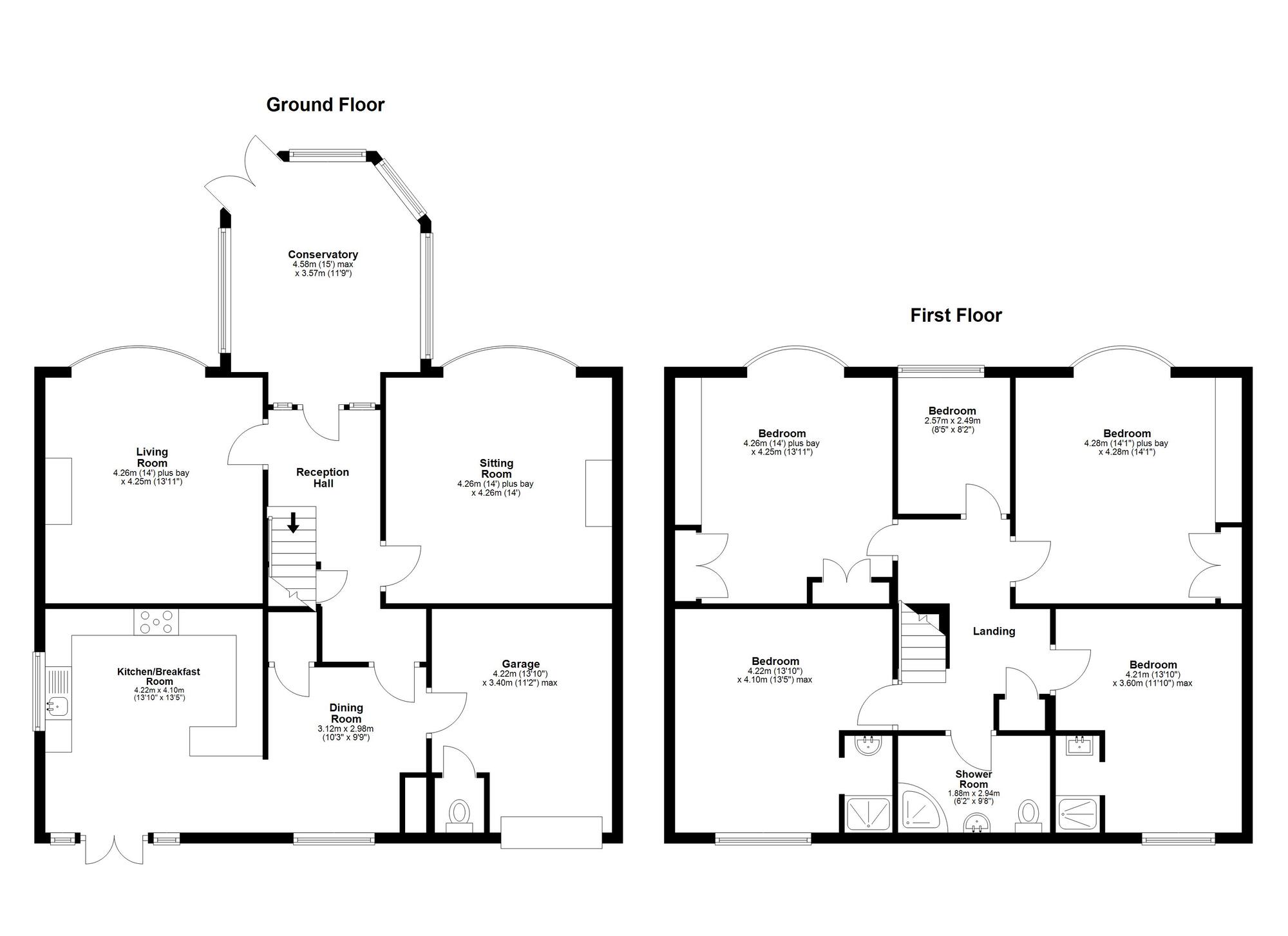 Floorplan of 5 bedroom Detached House for sale, Hall Lane, Houghton Le Spring, Tyne and Wear, DH5