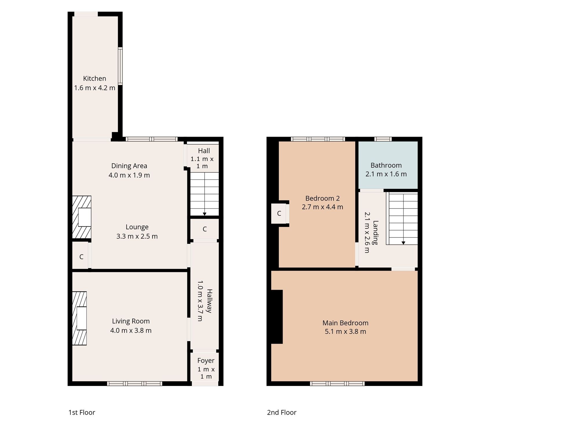 Floorplan of 2 bedroom Mid Terrace House for sale, Ironside Street, Houghton Le Spring, Tyne and Wear, DH5