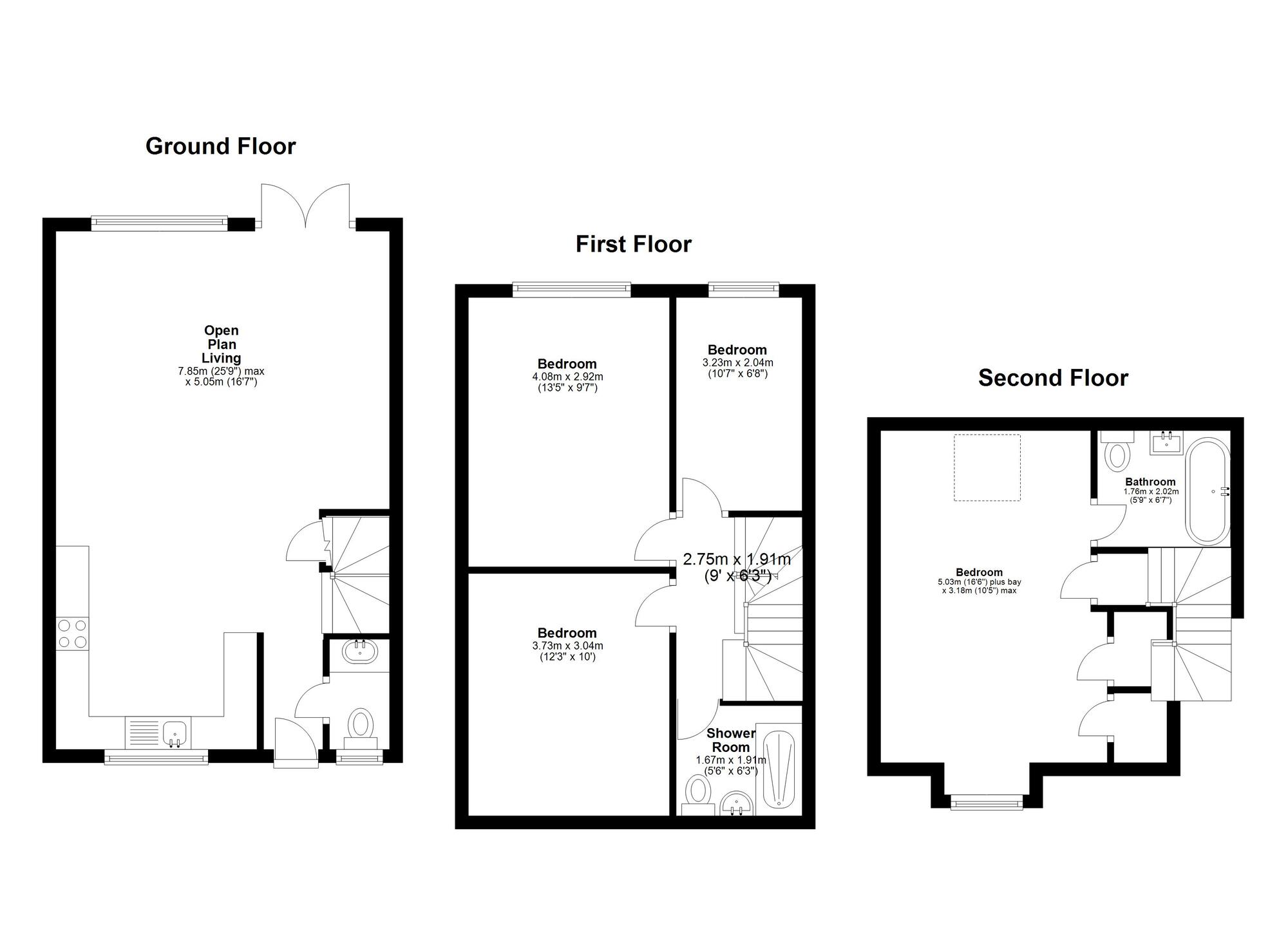 Floorplan of 4 bedroom Mid Terrace House for sale, Barnwell View, Herrington Burn, Tyne and Wear, DH4