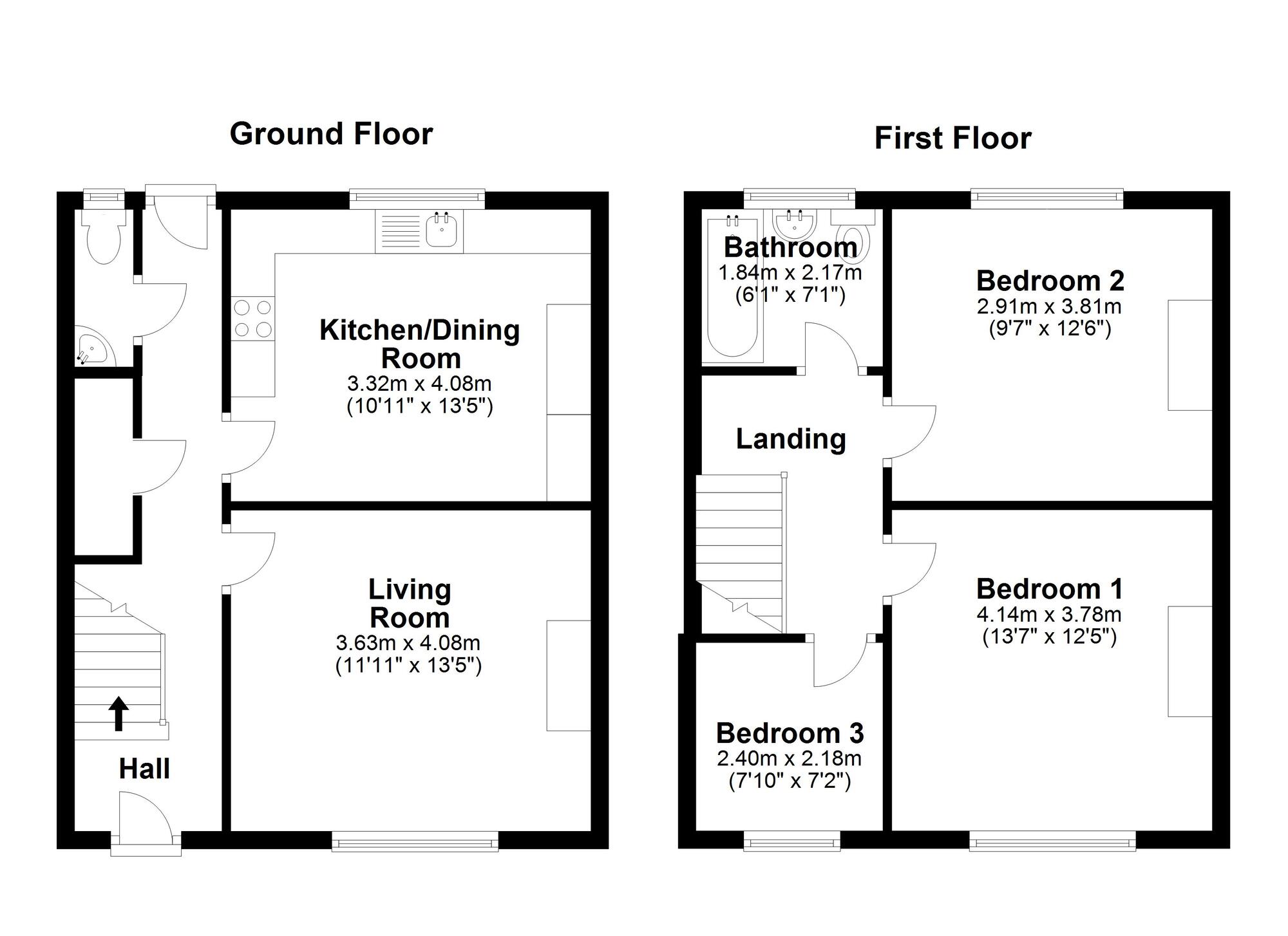 Floorplan of 3 bedroom Mid Terrace House for sale, Scott Street, Houghton Le Spring, Tyne and Wear, DH4