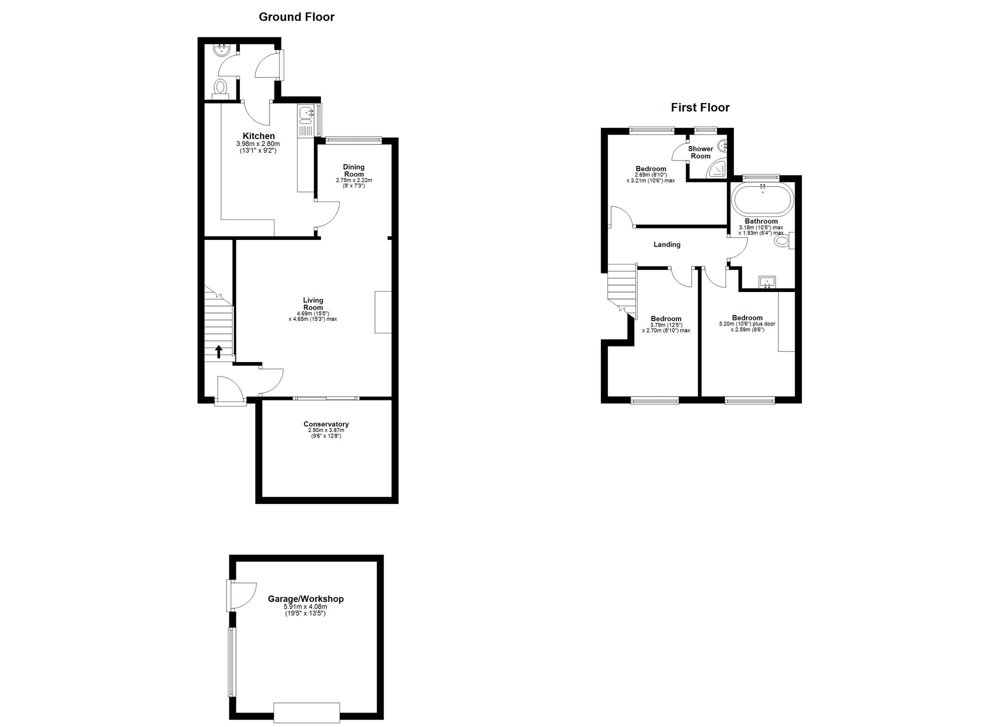 Floorplan of 3 bedroom Mid Terrace House for sale, Langley Street, Houghton Le Spring, Tyne and Wear, DH4