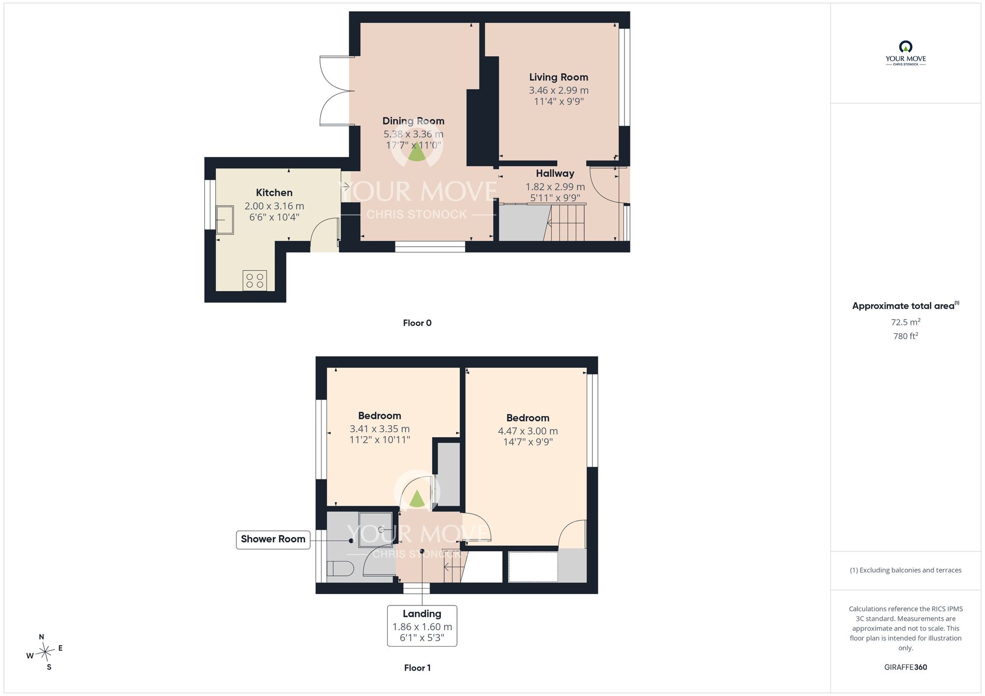 Floorplan of 2 bedroom Semi Detached House for sale, Quin Square, South Hetton, Durham, DH6