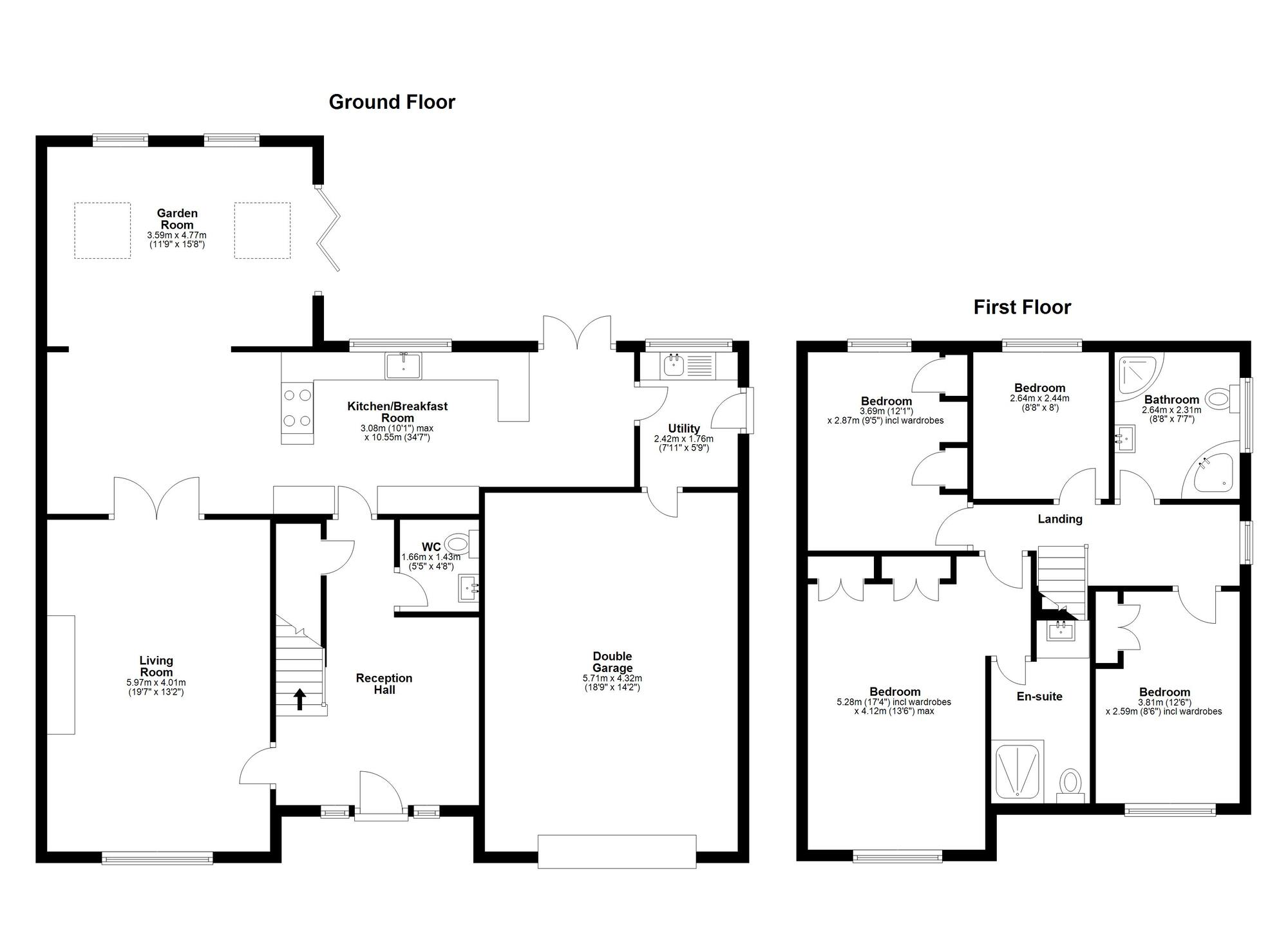 Floorplan of 4 bedroom Detached House for sale, Castlefields, Houghton Le Spring, Durham, DH4